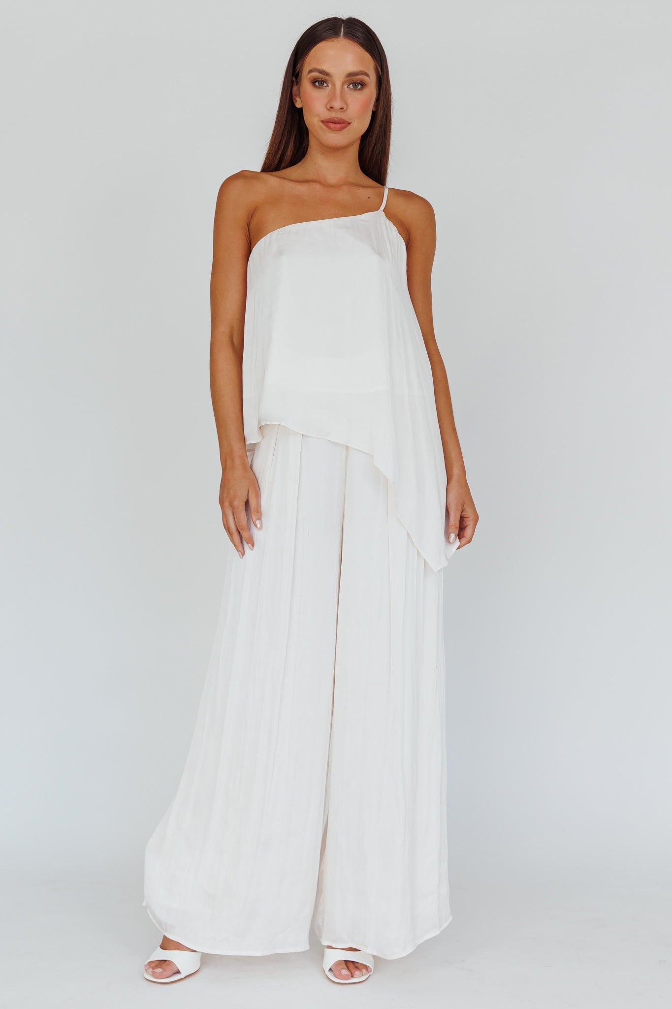Pollina Wide Leg Pants Cream-Maymioy