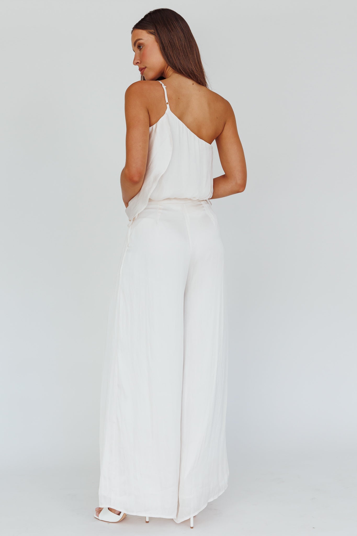 Pollina Wide Leg Pants Cream-Maymioy