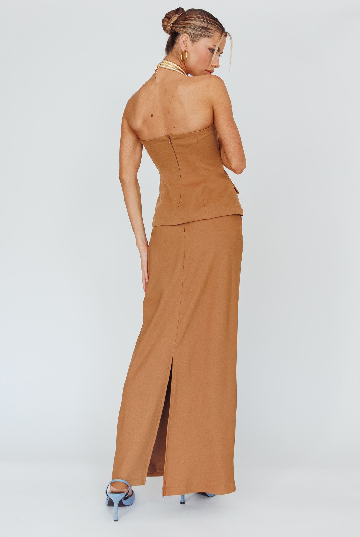 Valencia Flare Midi Skirt Mocha-Maymioy