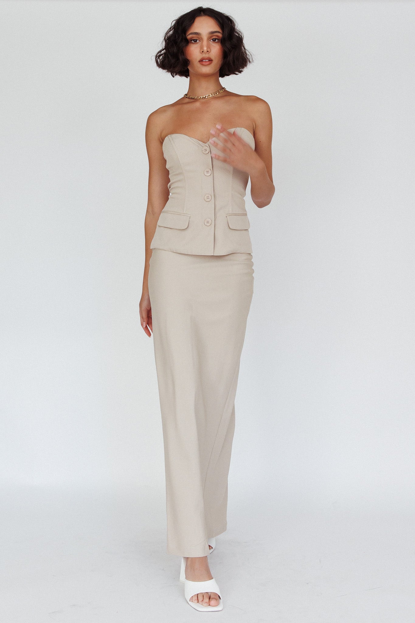 Valencia Flare Midi Skirt Oat-Maymioy