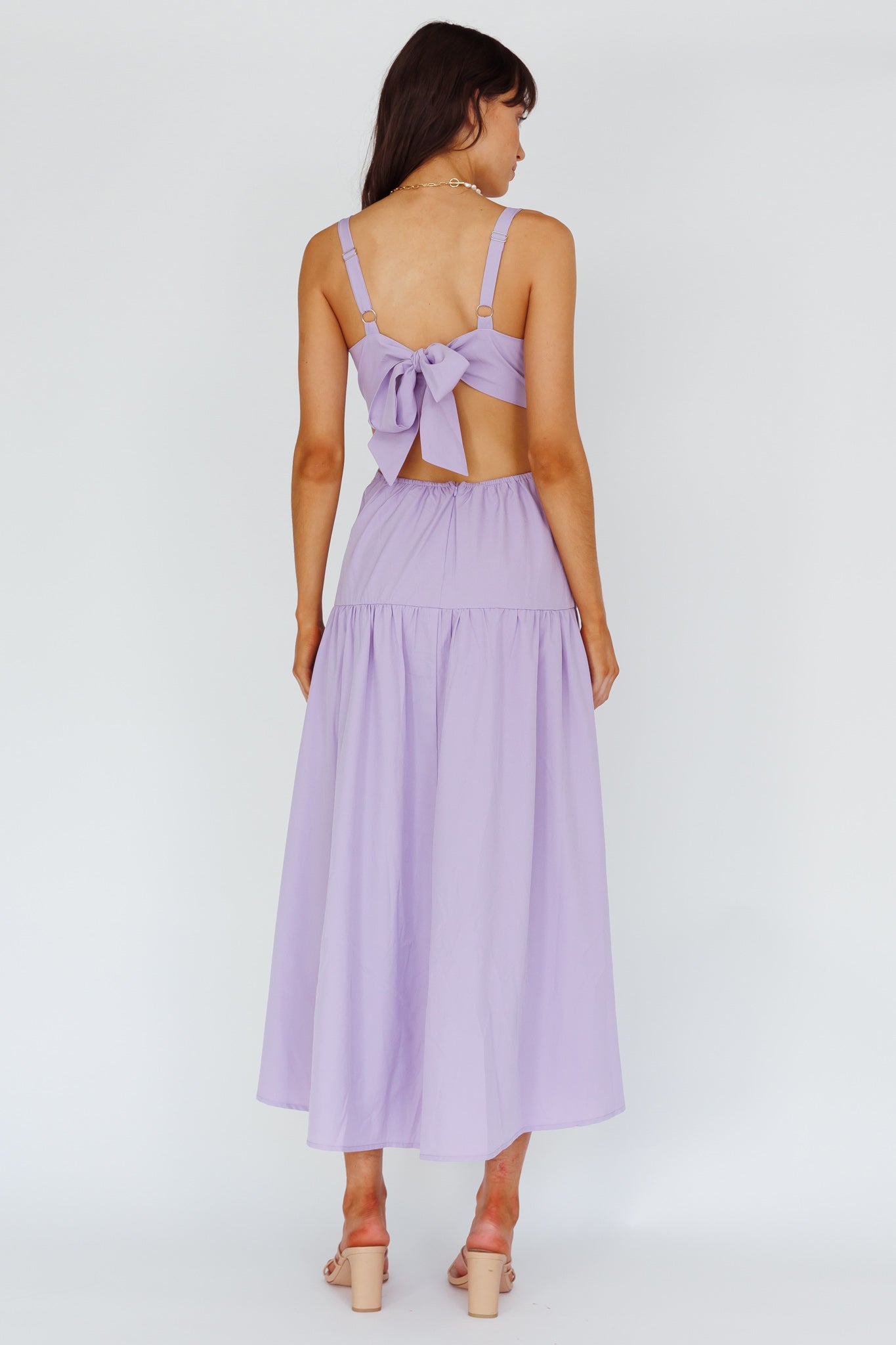 Kassi Gathered Bodice Maxi Dress Lilac-Maymioy