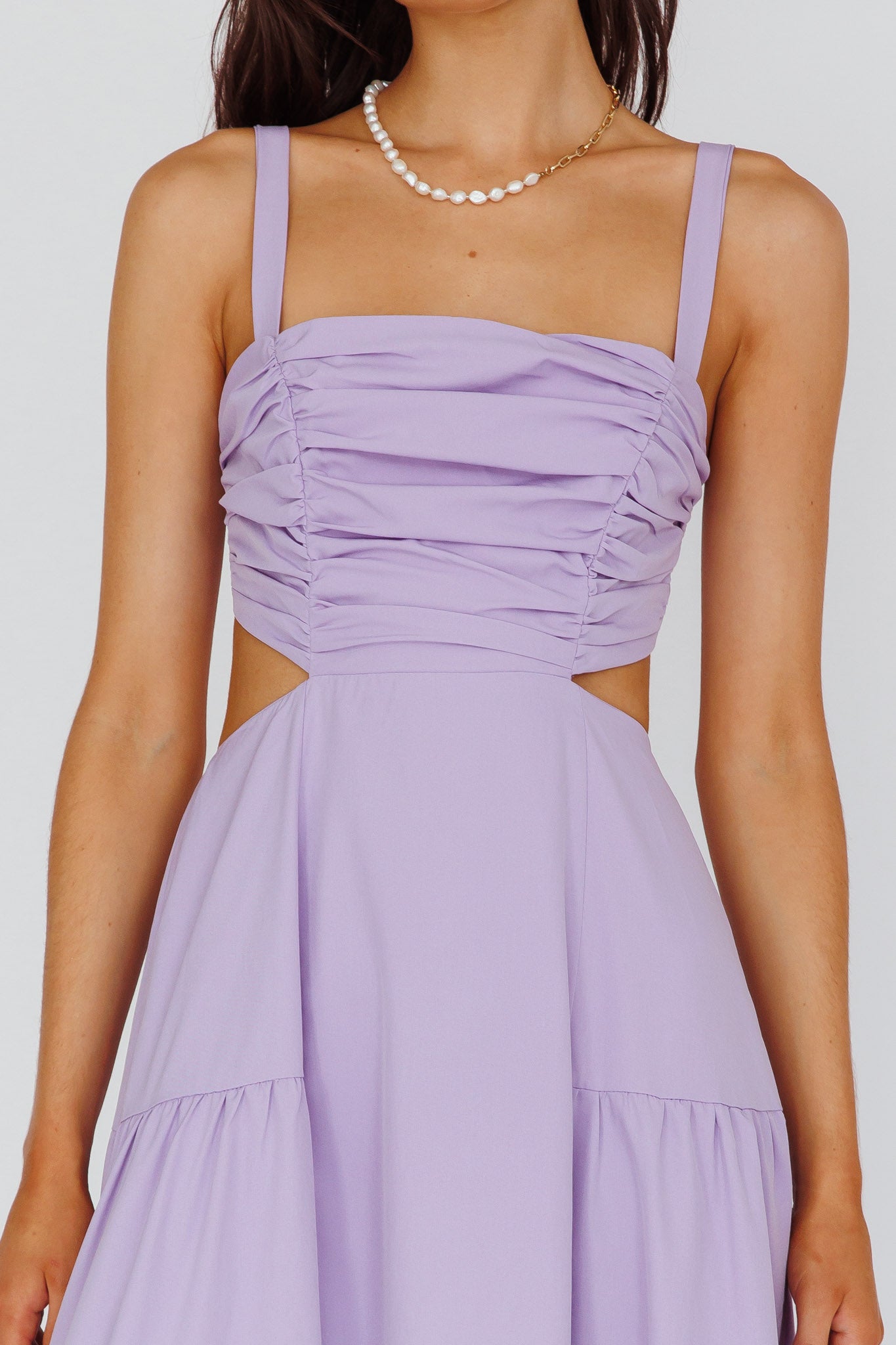 Kassi Gathered Bodice Maxi Dress Lilac-Maymioy