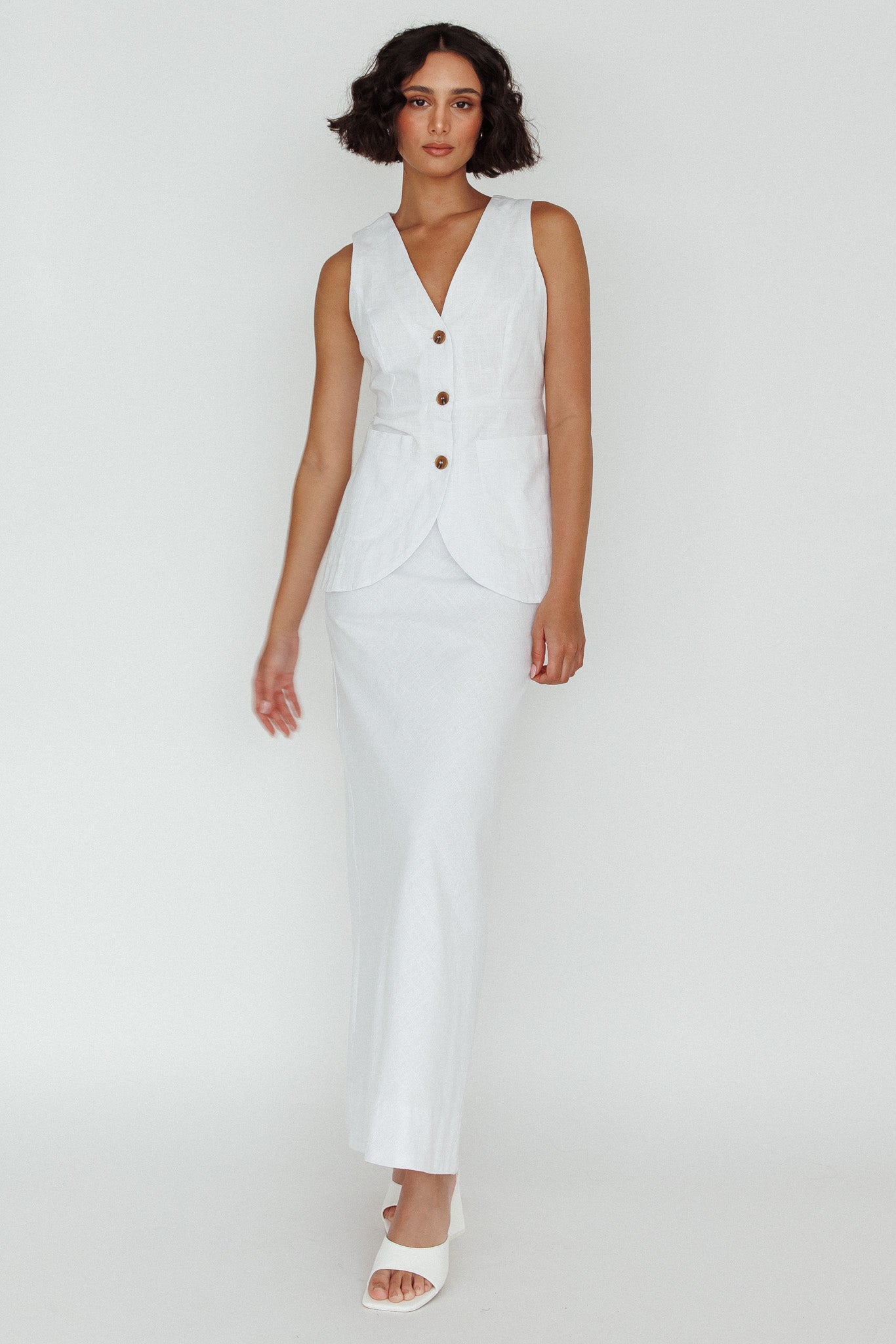 Philomena Midi Skirt White-Maymioy