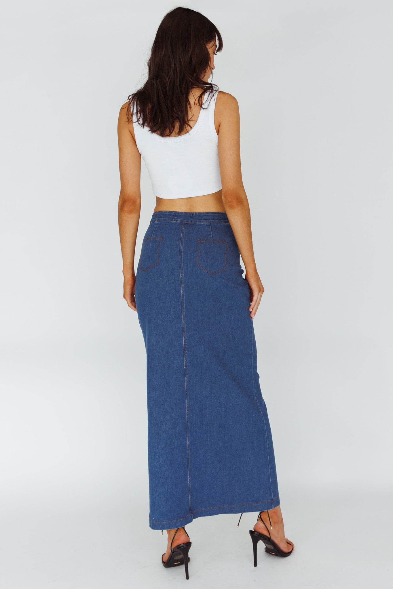 Sinead Denim Maxi Skirt Indigo-Maymioy