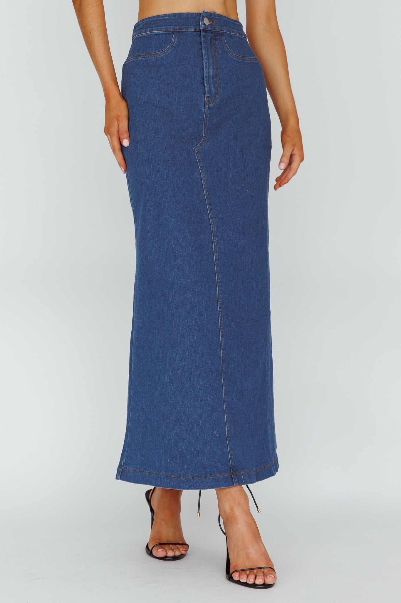 Sinead Denim Maxi Skirt Indigo-Maymioy