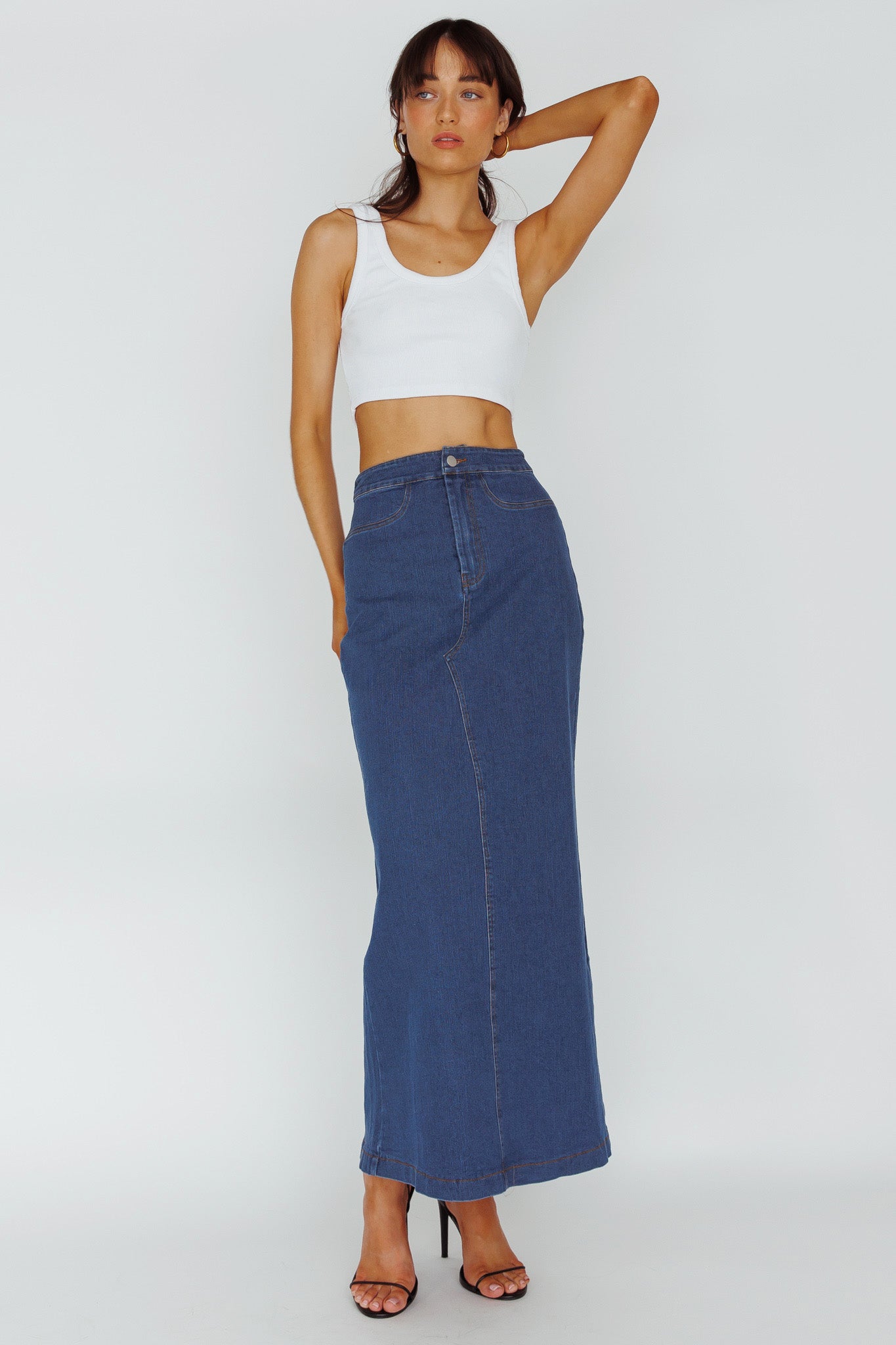 Sinead Denim Maxi Skirt Indigo-Maymioy