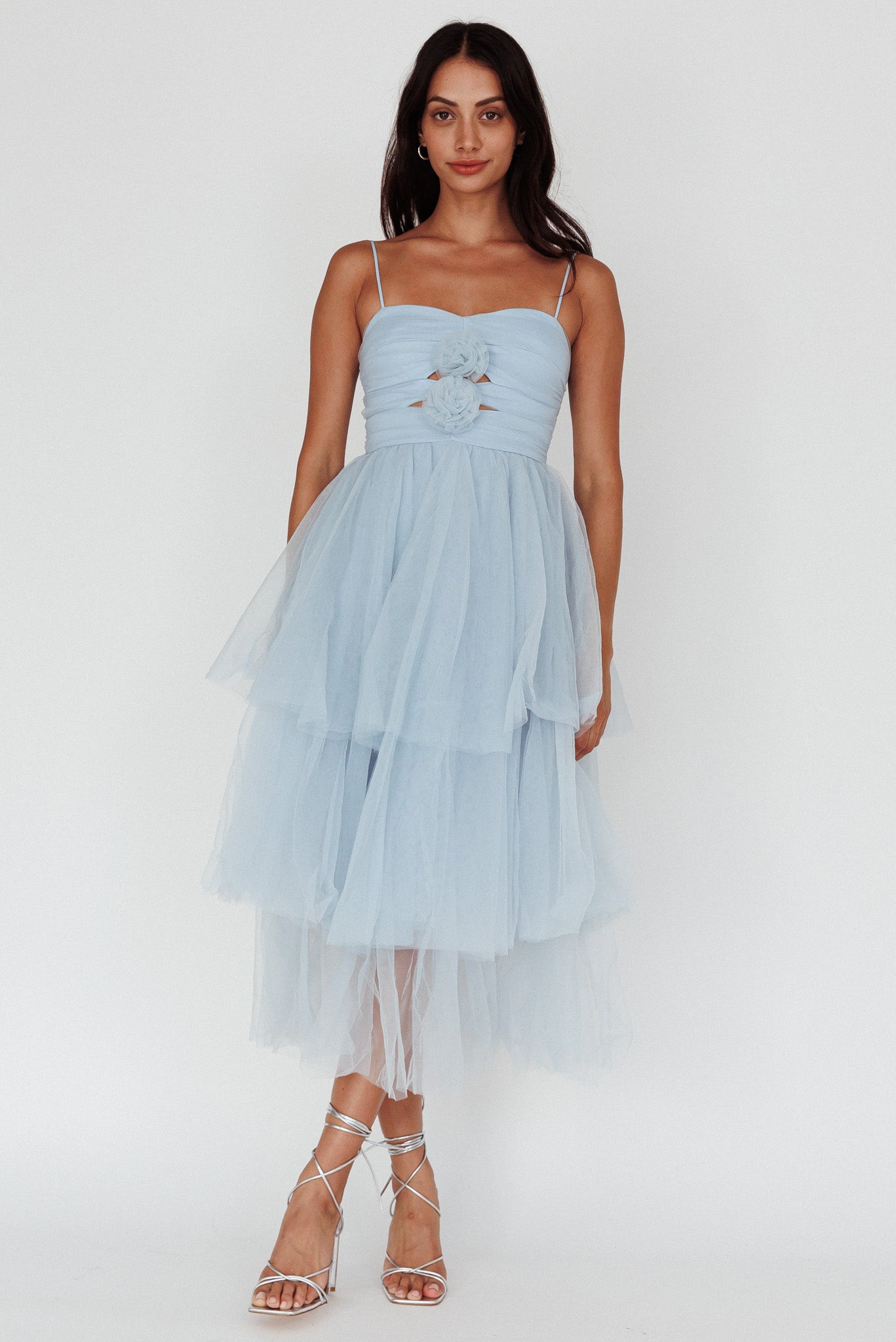 Seraphina Rose Bodice Tulle Midi Dress Baby Blue-Maymioy