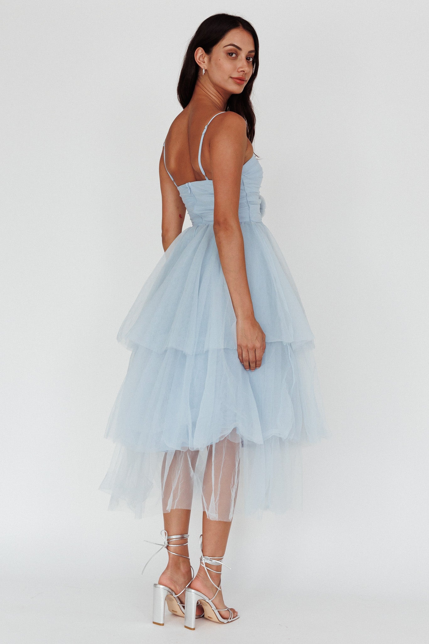 Seraphina Rose Bodice Tulle Midi Dress Baby Blue-Maymioy