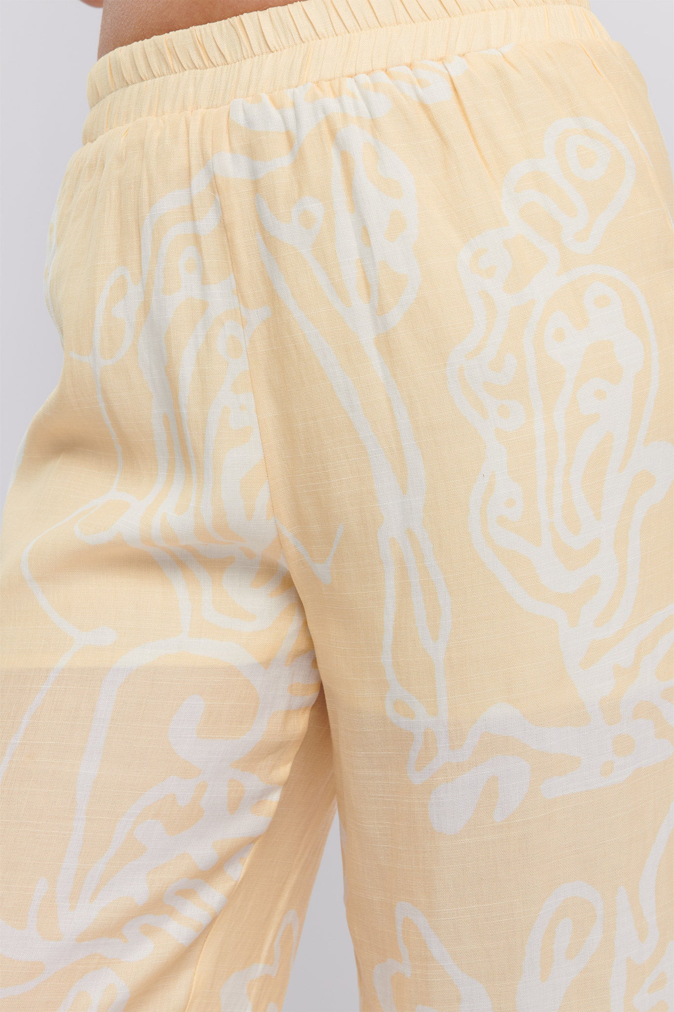Oceania Long Pants Print Yellow-Maymioy