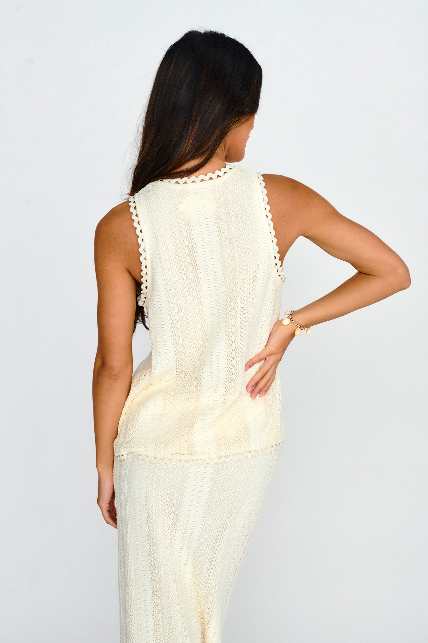 Ninevah Sleeveless Tied Lace Top Beige-Maymioy
