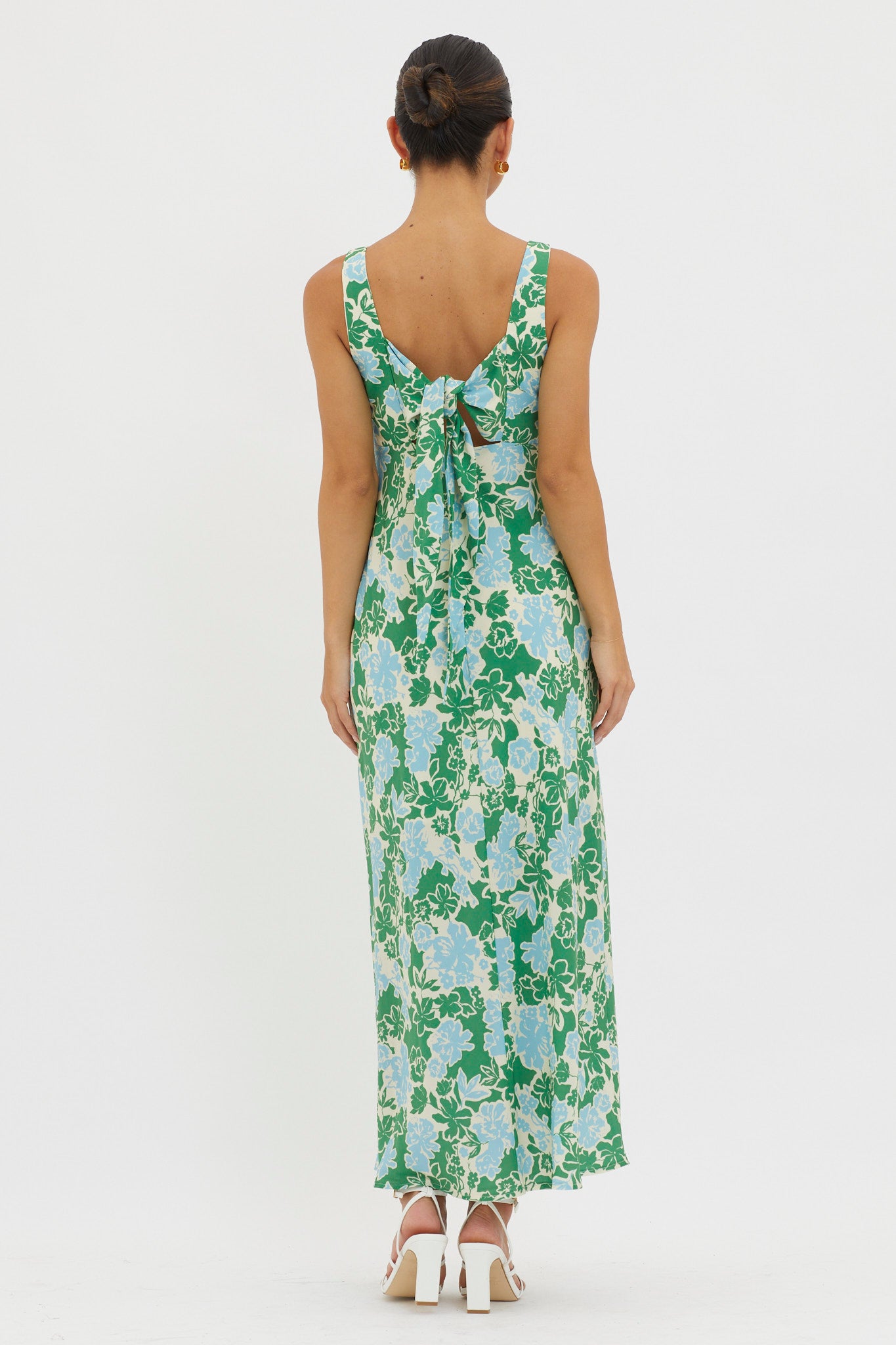 Living Hope Tied Back Maxi Dress Green-Maymioy