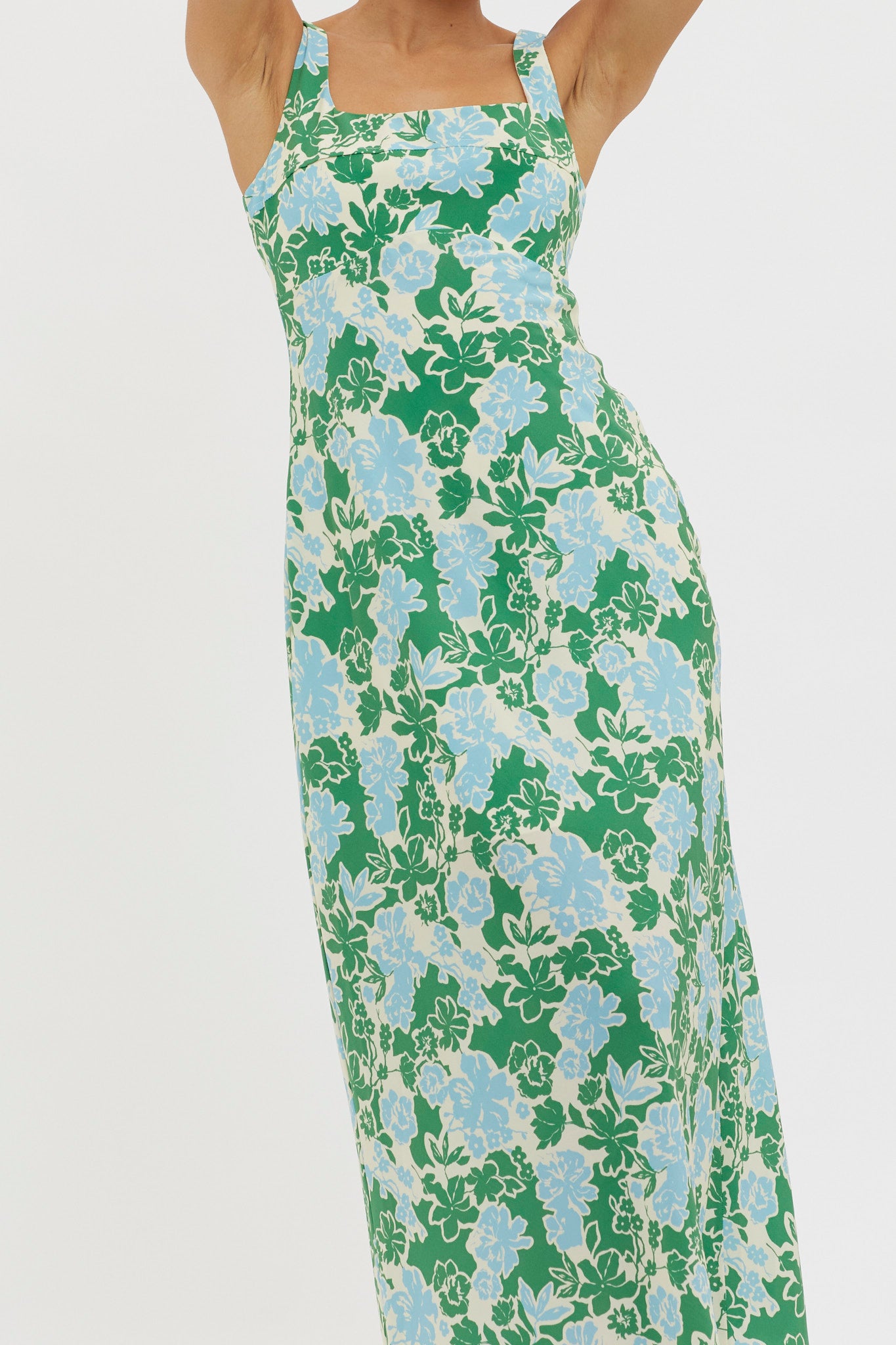 Living Hope Tied Back Maxi Dress Green-Maymioy
