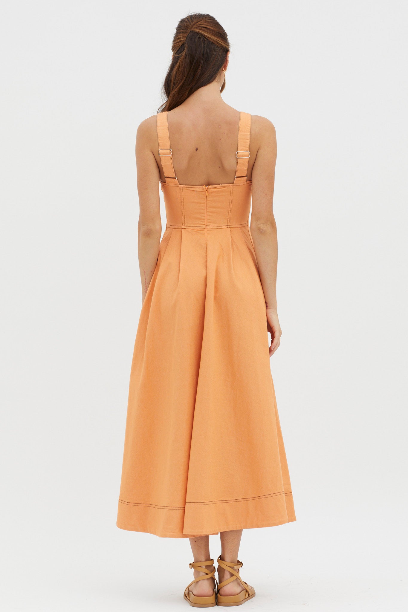 Isadore V-Bust Midi Dress Mango-Maymioy