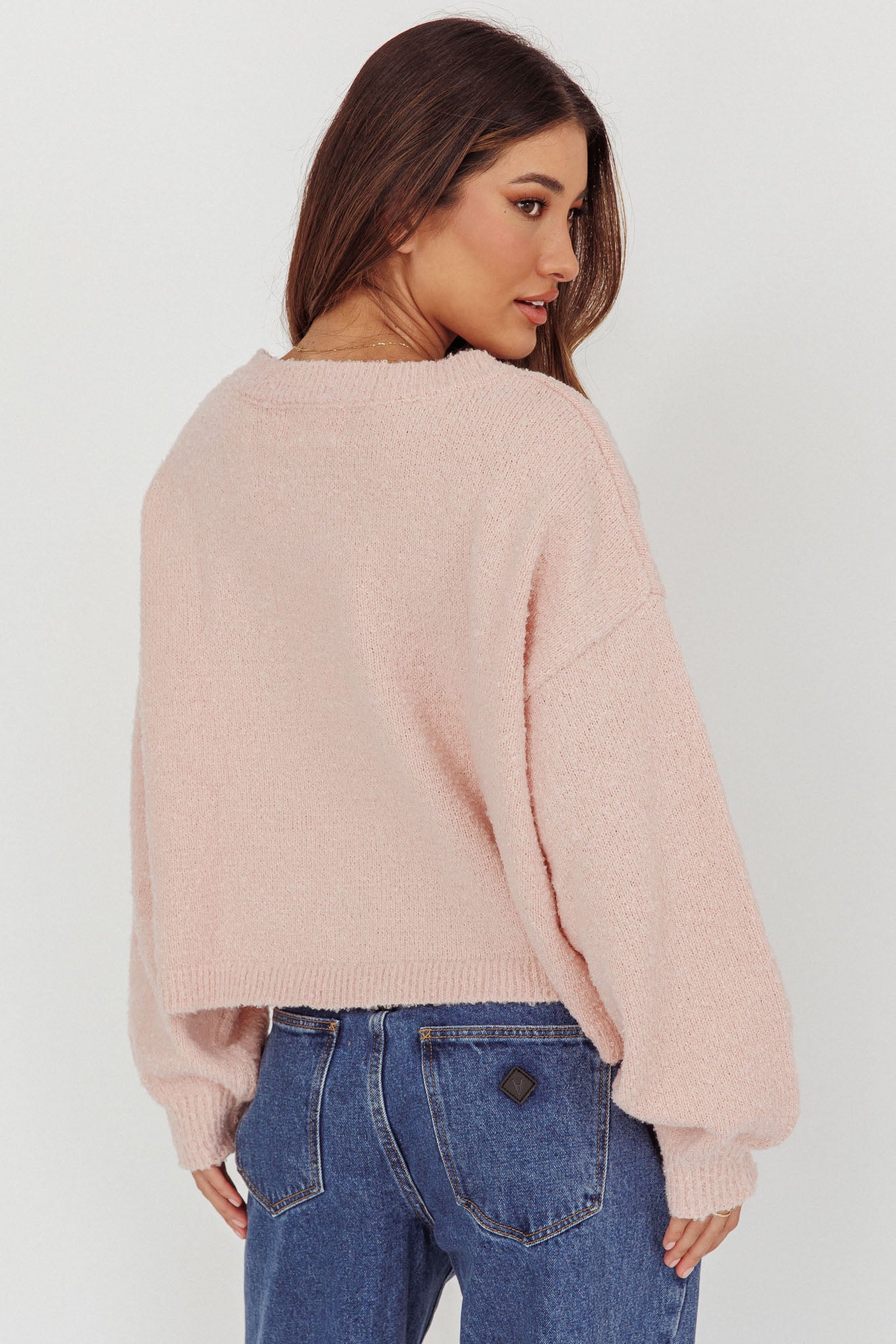 Taking Notes Button Front Cardigan Blush-Maymioy