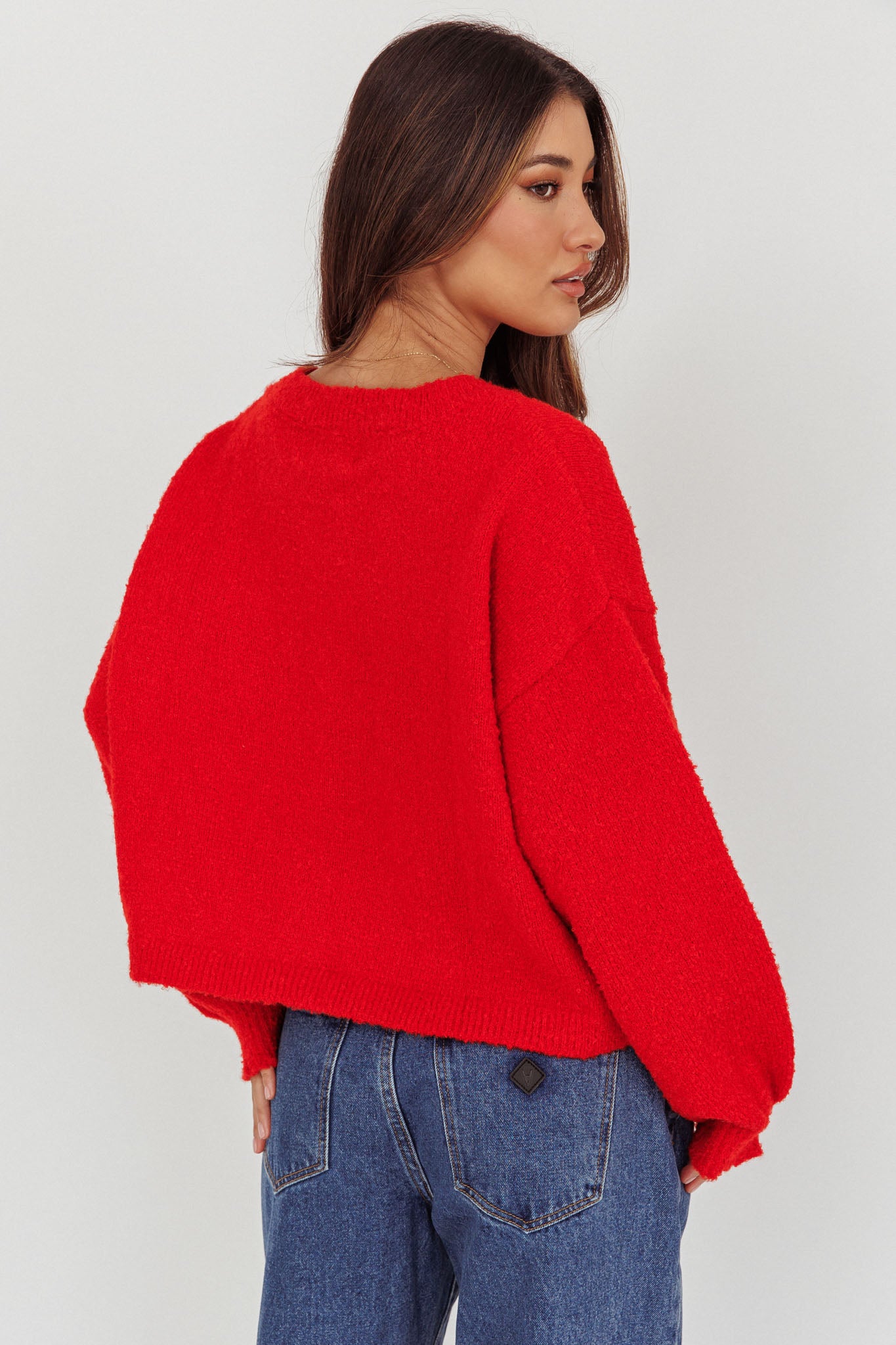 Taking Notes Button Front Cardigan Red-Maymioy