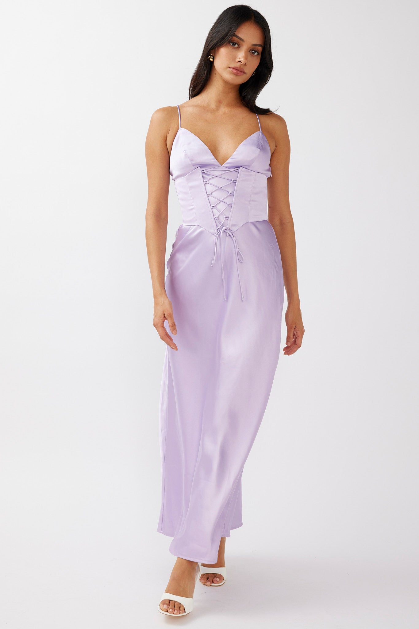 Downtown Cami Strap Corset Waist Dress Lilac-Maymioy
