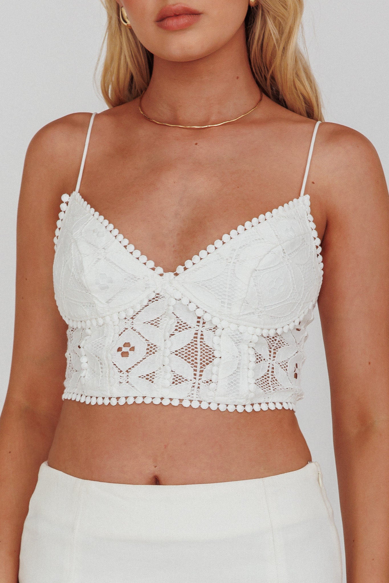 Talk About Me Cami Crop Top White-Maymioy
