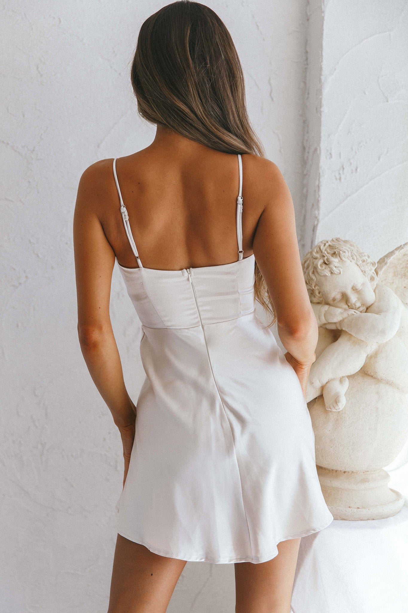 Cozumel Twist Bust Mini Dress Champagne-Maymioy