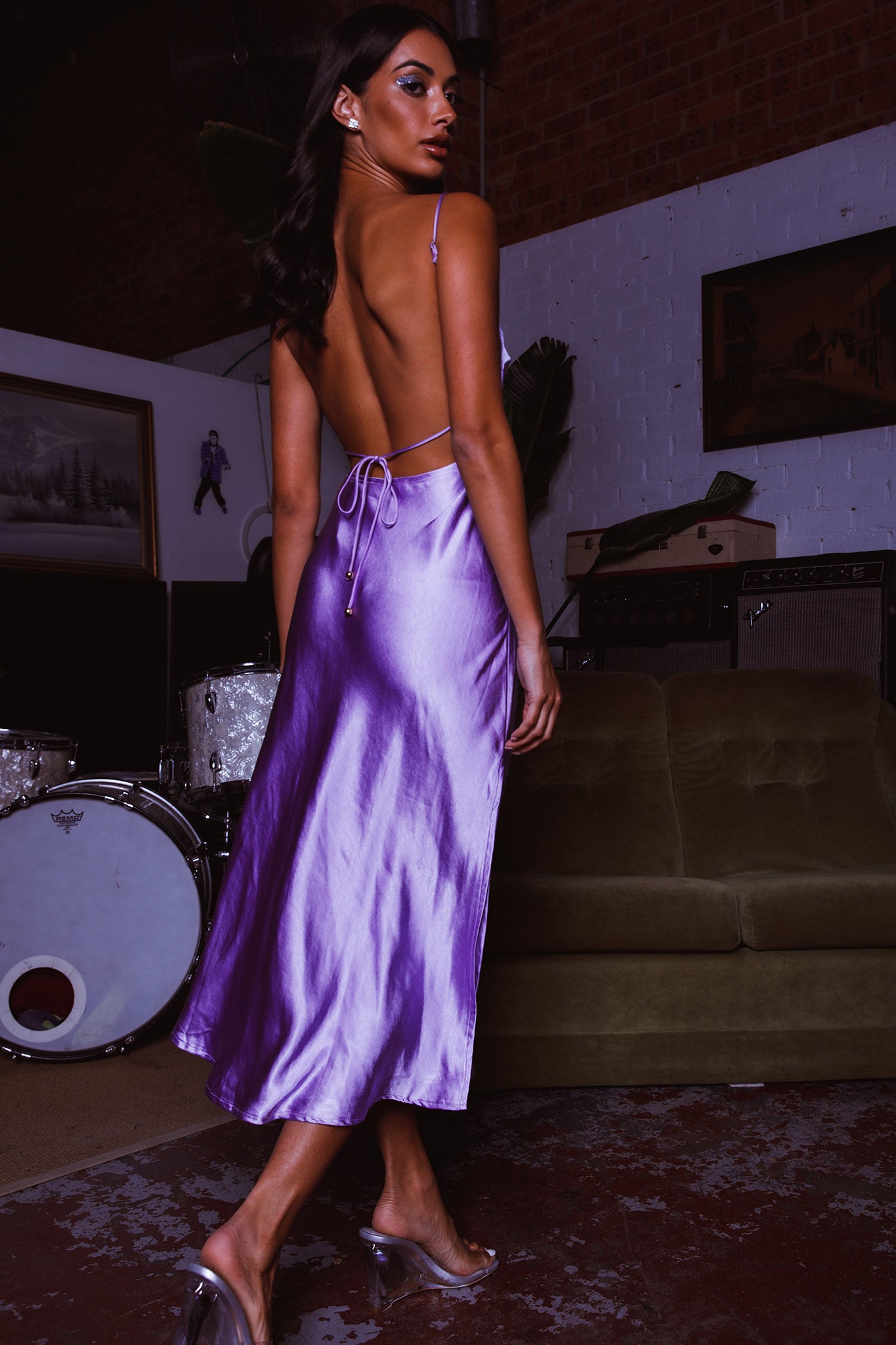 Dolce Life Low Back Midi Dress Lilac-Maymioy