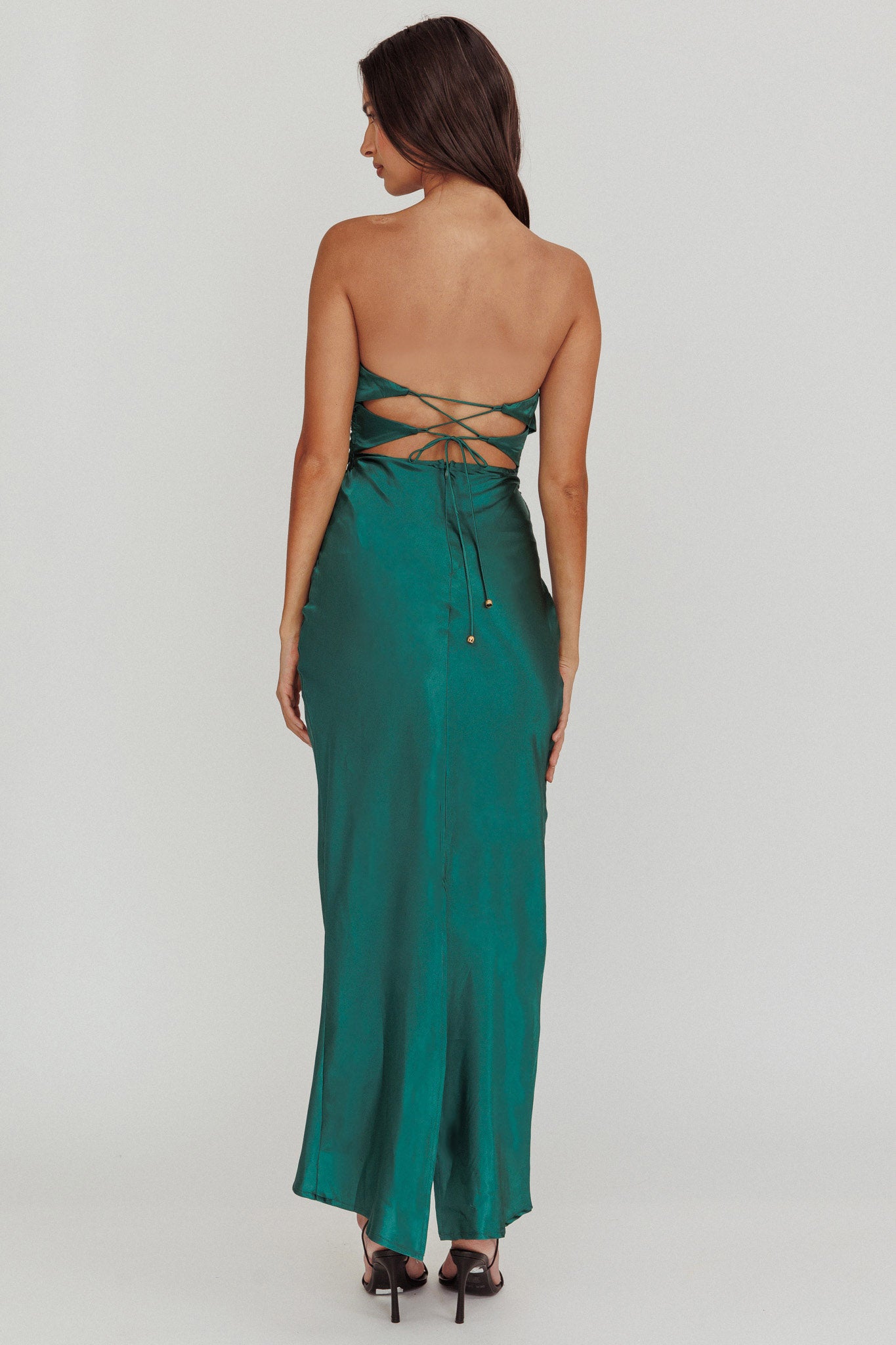 Good Impression Double Twist Midi Dress Forest Green-Maymioy