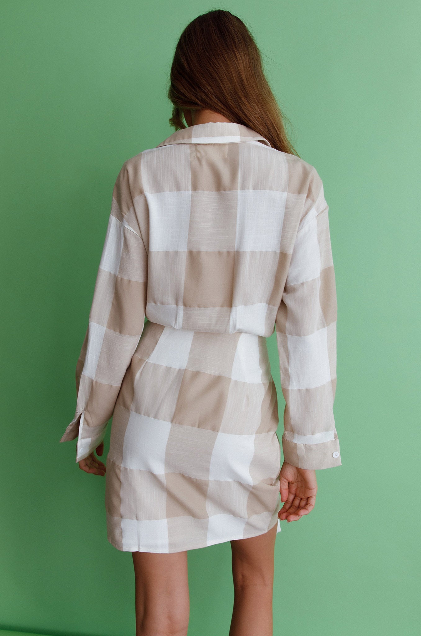 Staten Island Wrap Shirt Dress Sand-Maymioy