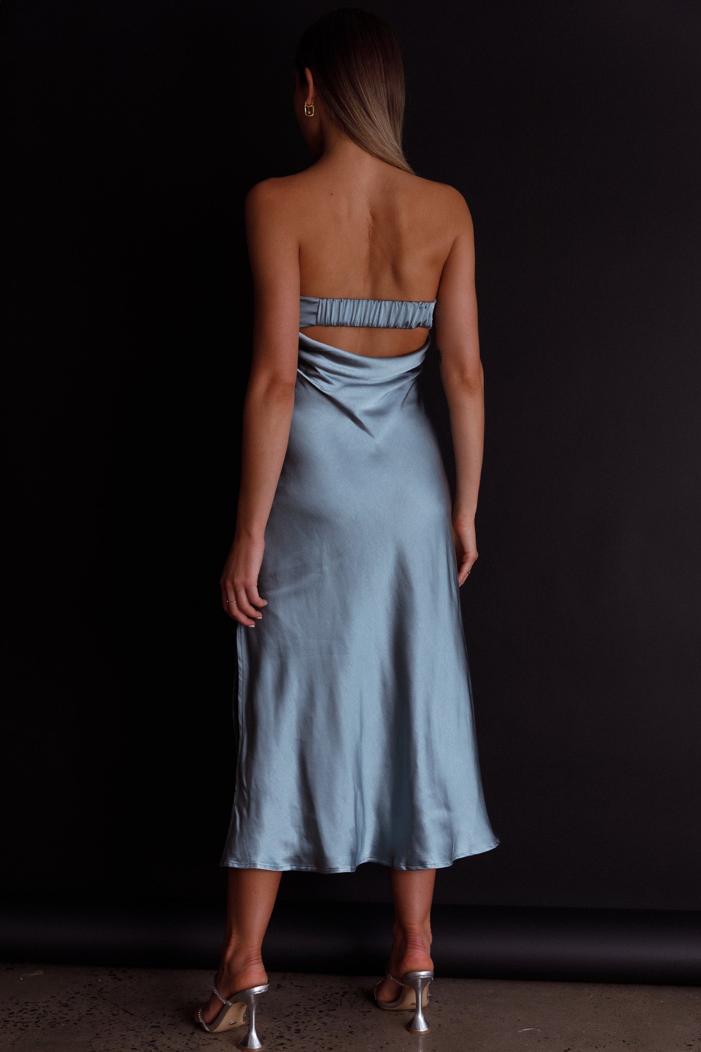 Ladies' Night Cowl Back Midi Dress Seafoam-Maymioy