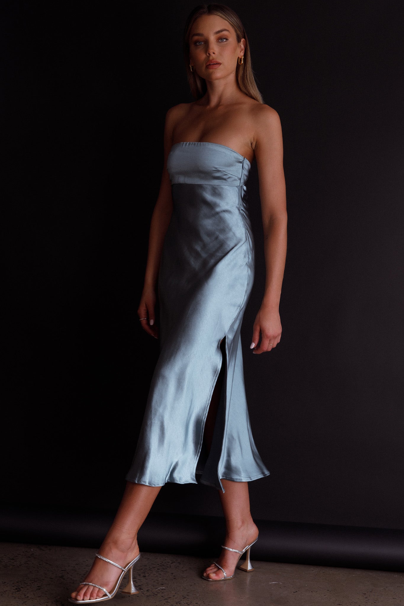 Ladies' Night Cowl Back Midi Dress Seafoam-Maymioy