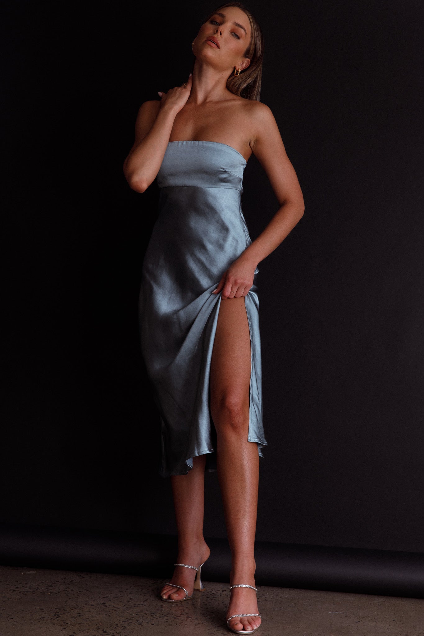Ladies' Night Cowl Back Midi Dress Seafoam-Maymioy
