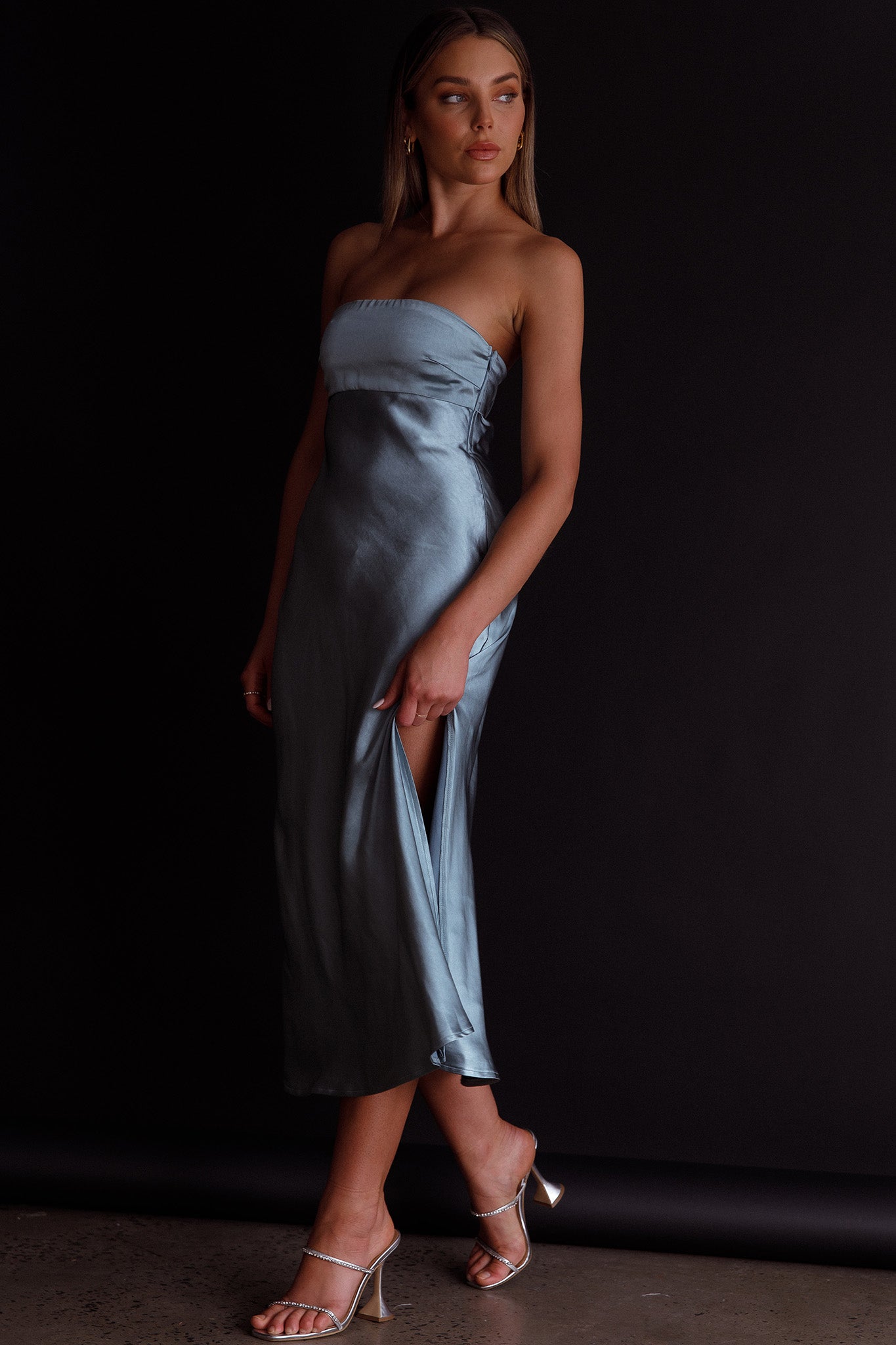 Ladies' Night Cowl Back Midi Dress Seafoam-Maymioy