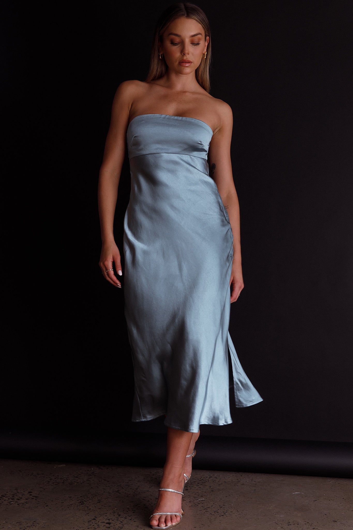 Ladies' Night Cowl Back Midi Dress Seafoam-Maymioy