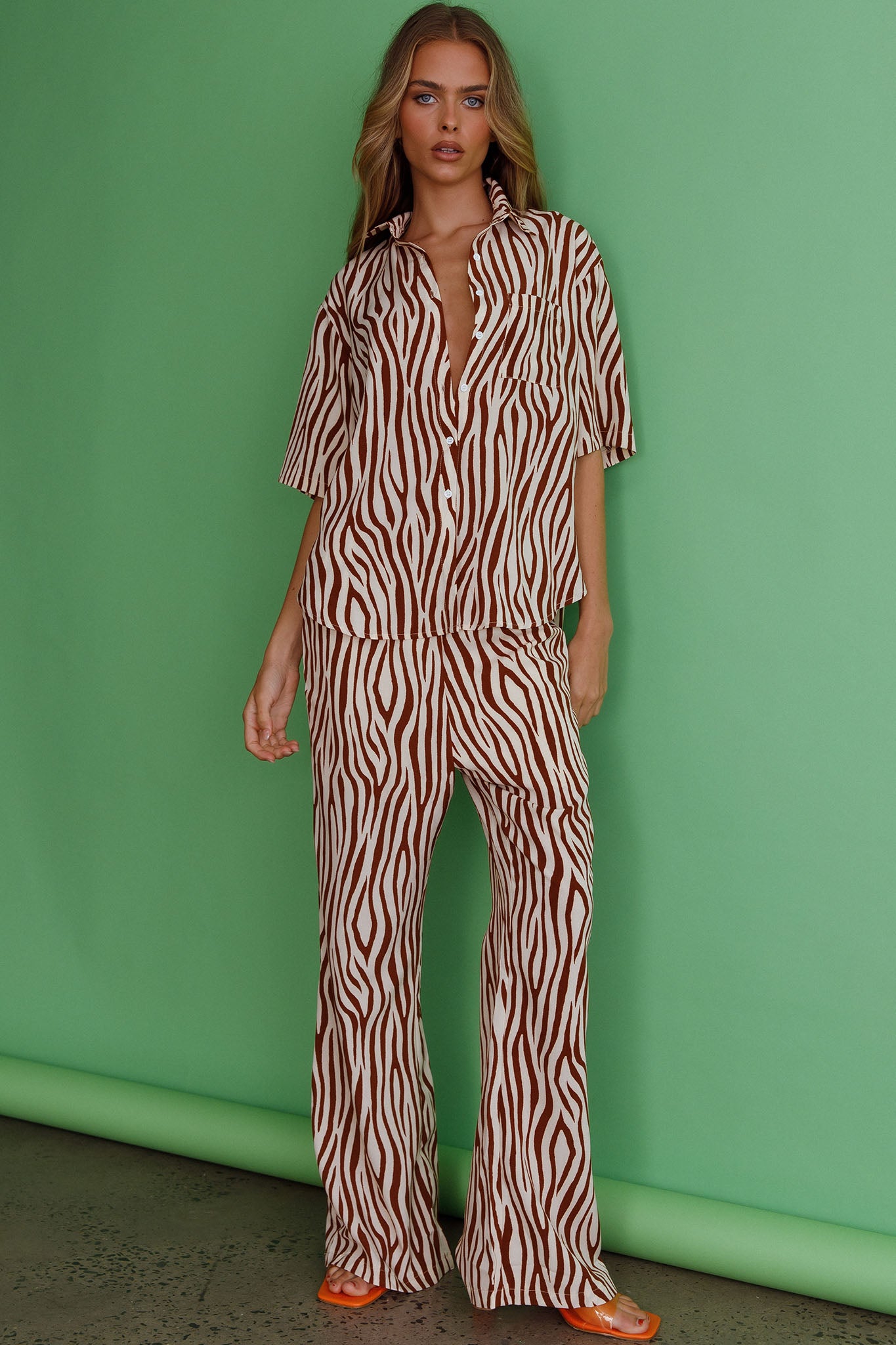 Just A Hunch Pants Zebra Brown-Maymioy