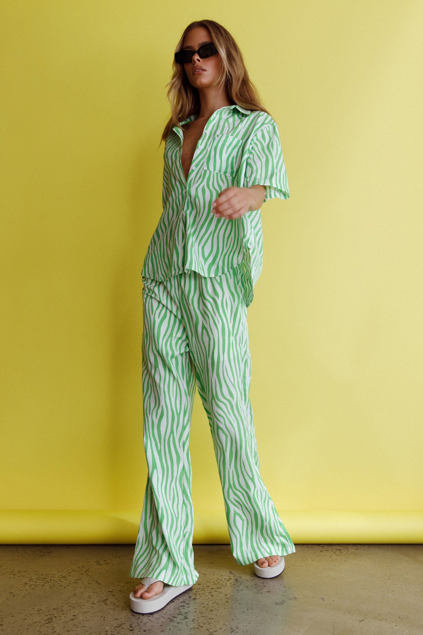 Just A Hunch Pants Zebra Green-Maymioy