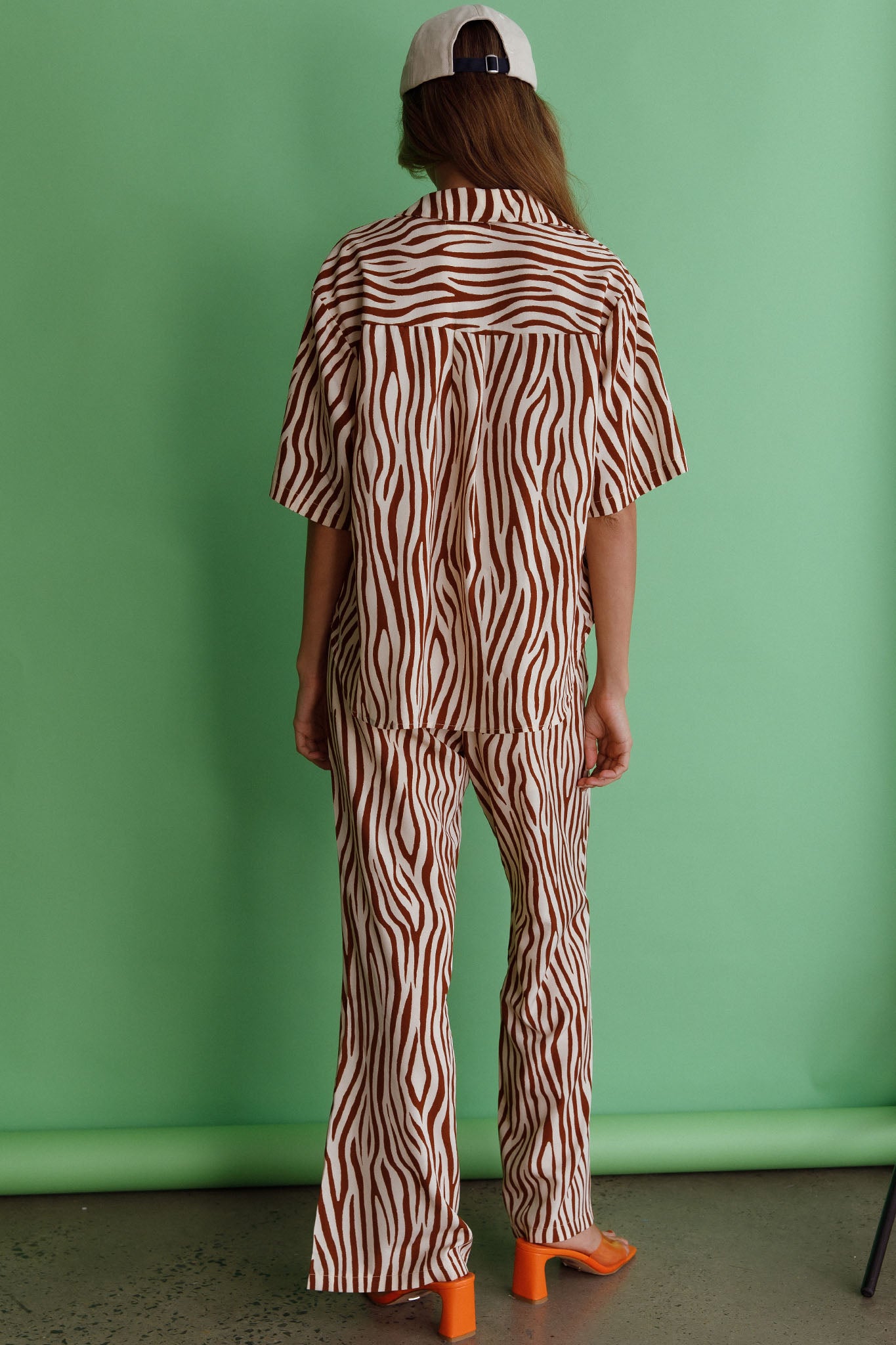 Just A Hunch Button Shirt Zebra Brown-Maymioy