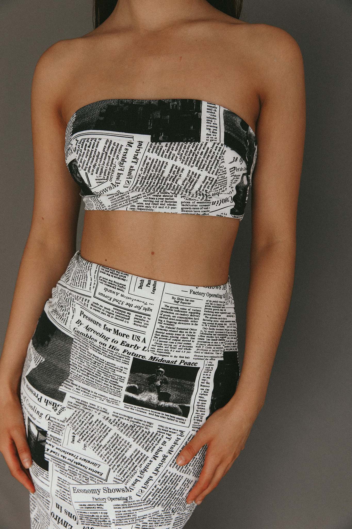 Extra Extra Bandeau Crop Top White-Maymioy