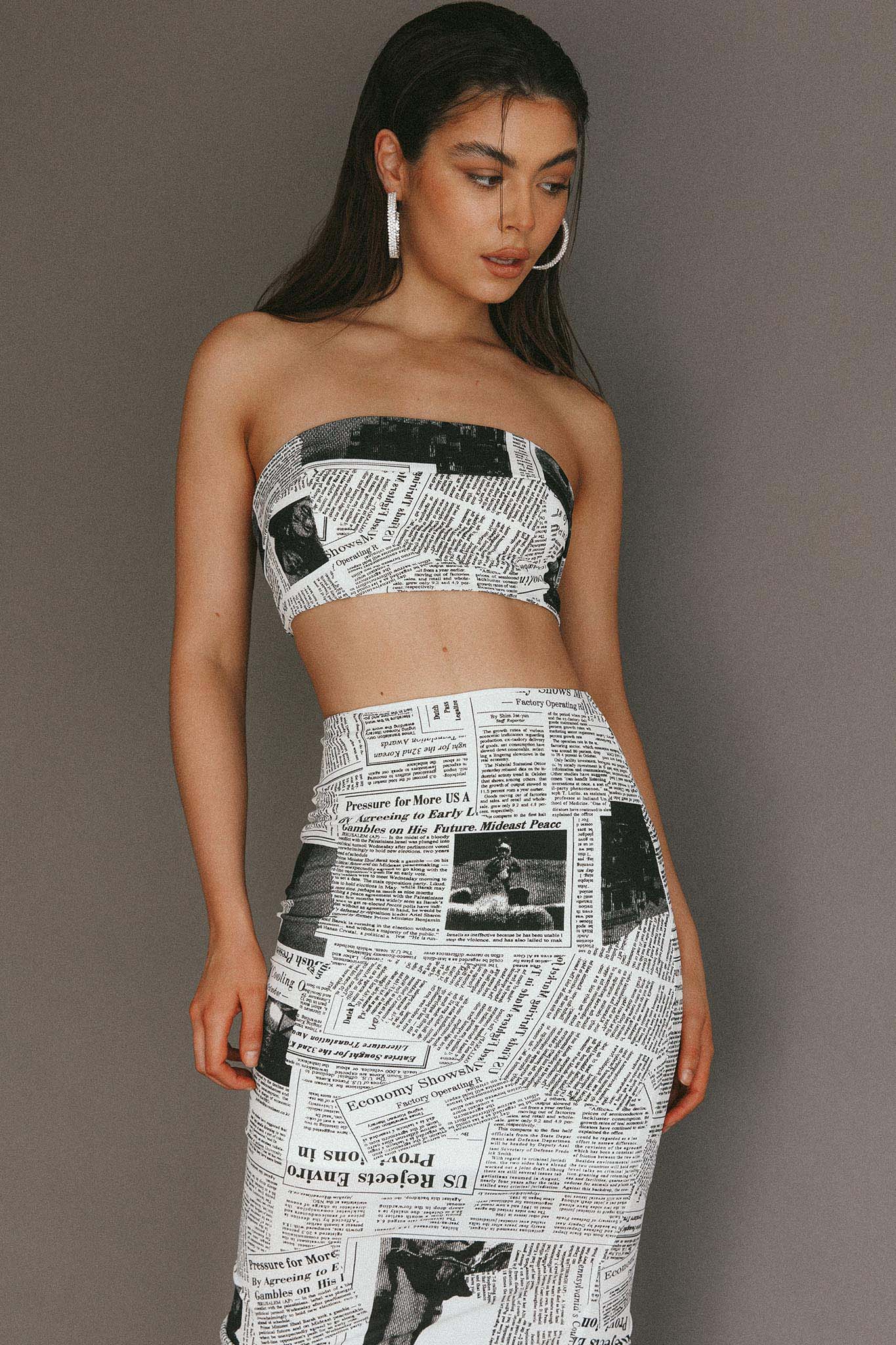 Extra Extra Bandeau Crop Top White-Maymioy
