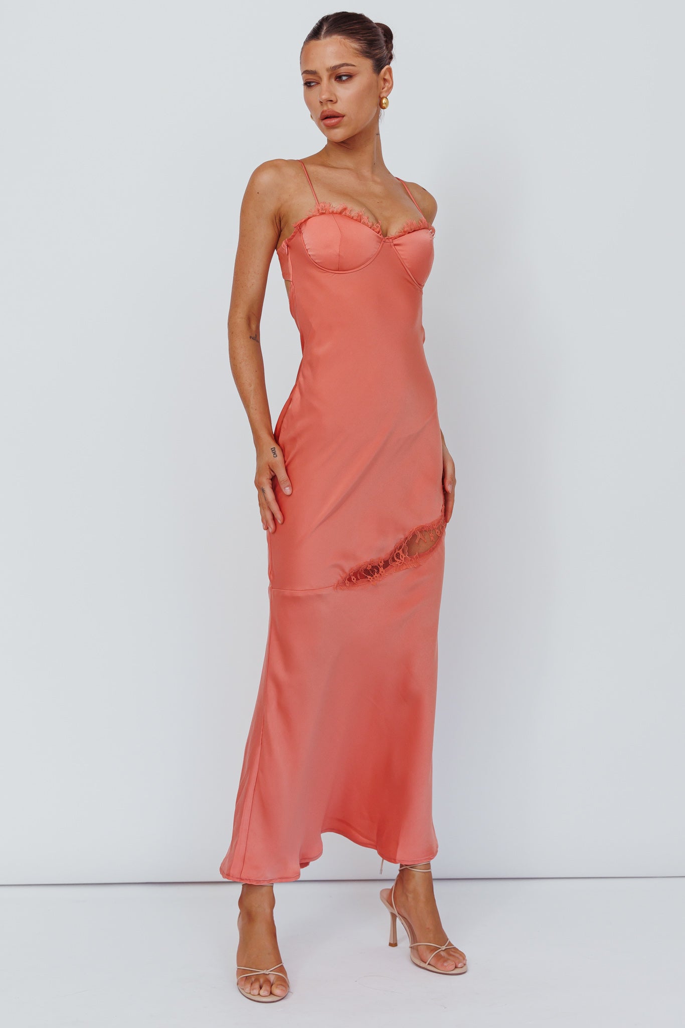 Sweet Talker Lace Trim Midi Dress Mango-Maymioy