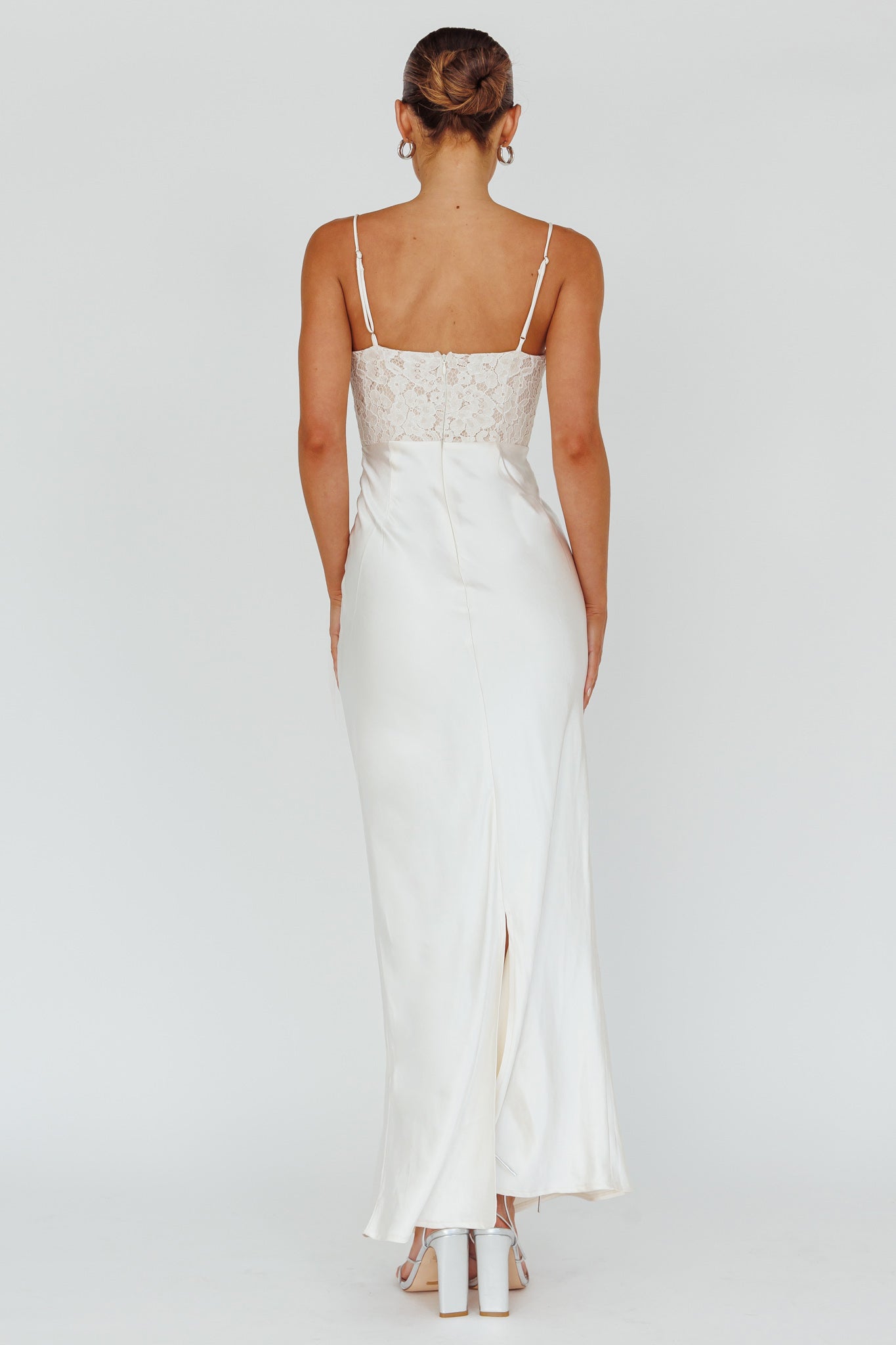 Evening Star Lace Bodice Maxi Dress Ivory-Maymioy