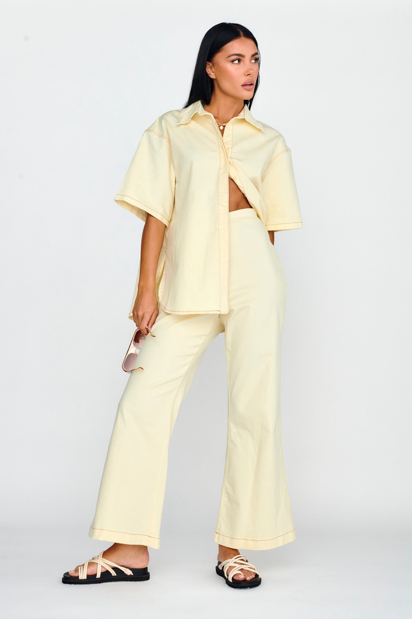 Light Aura Long Pants Buttermilk-Maymioy