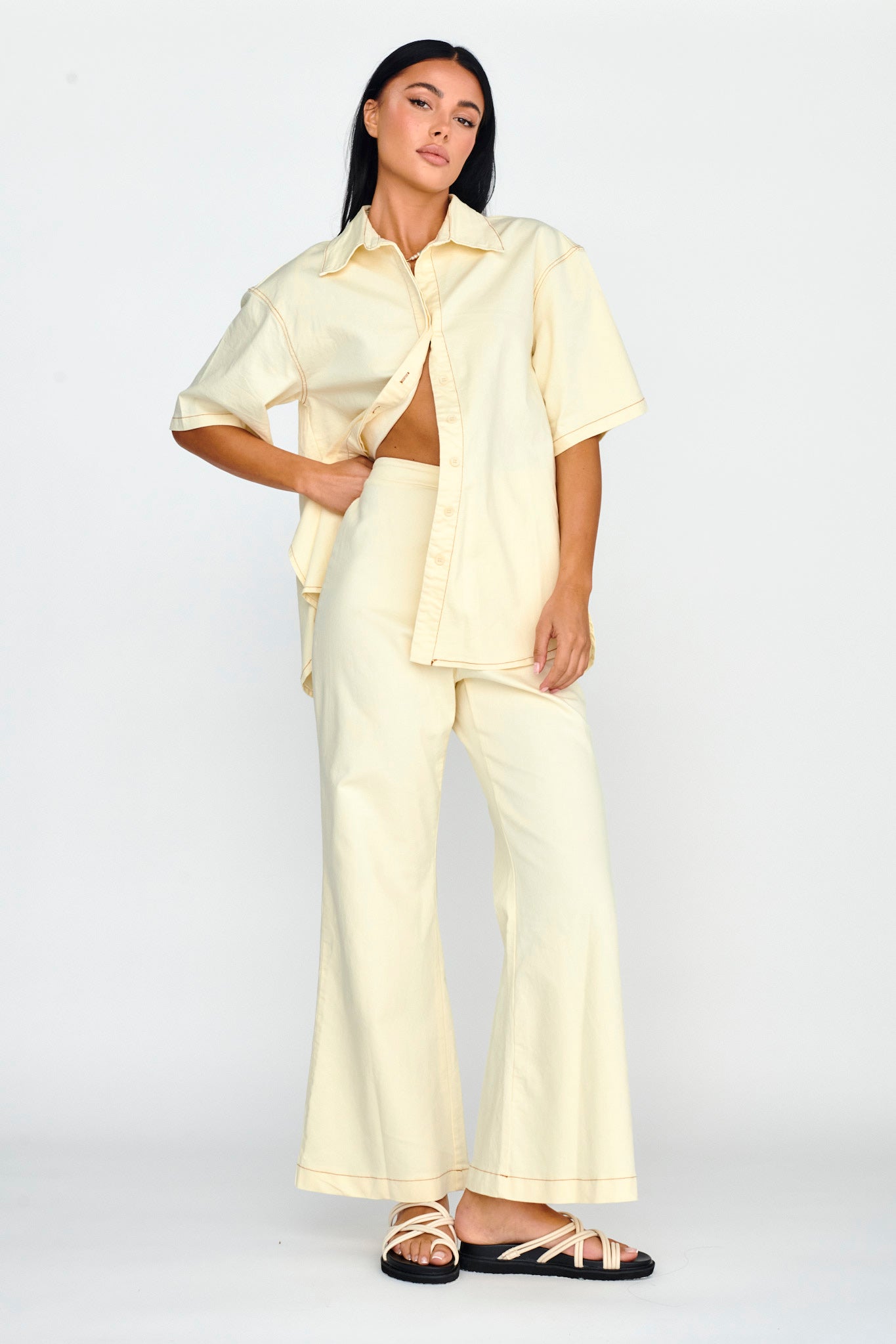 Light Aura Long Pants Buttermilk-Maymioy