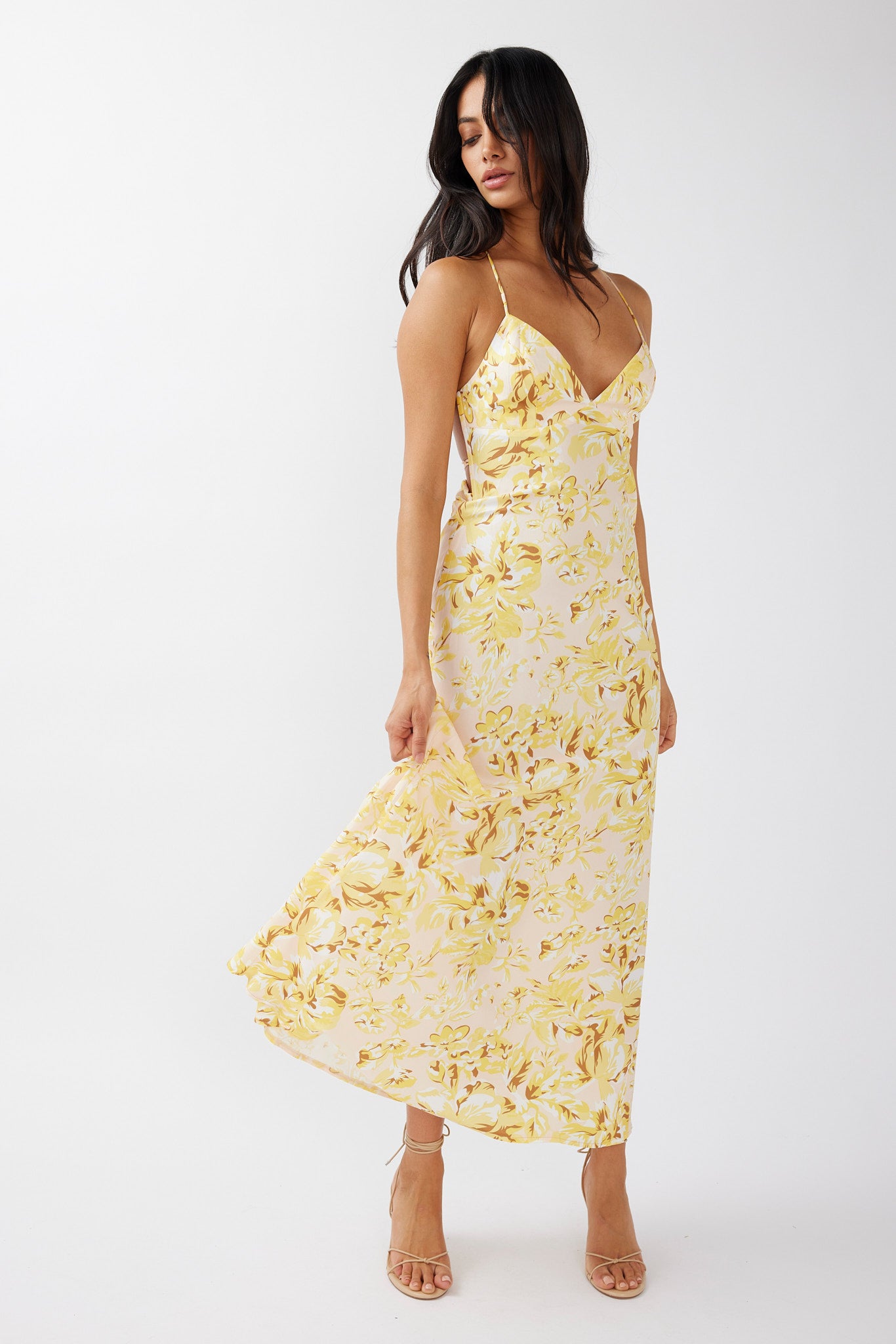 True Divine Strappy Back Maxi Dress Floral Sun-Maymioy