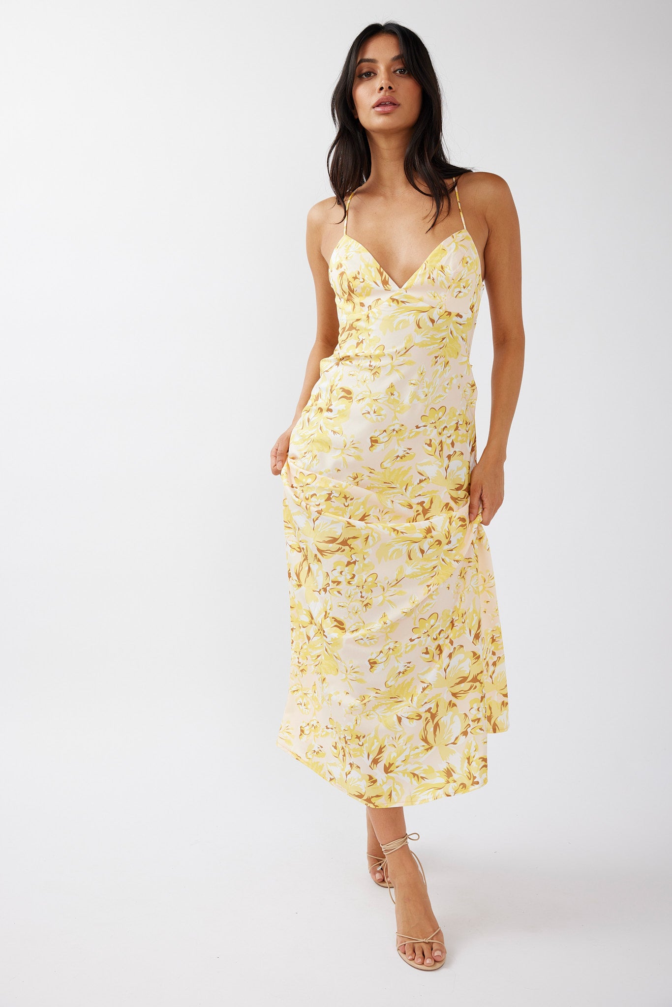 True Divine Strappy Back Maxi Dress Floral Sun-Maymioy