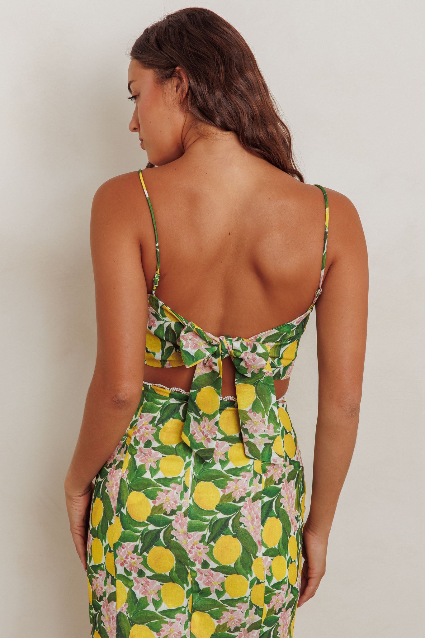 Chamberlain Scallop Trim Crop Top Citrus Lemon-Maymioy