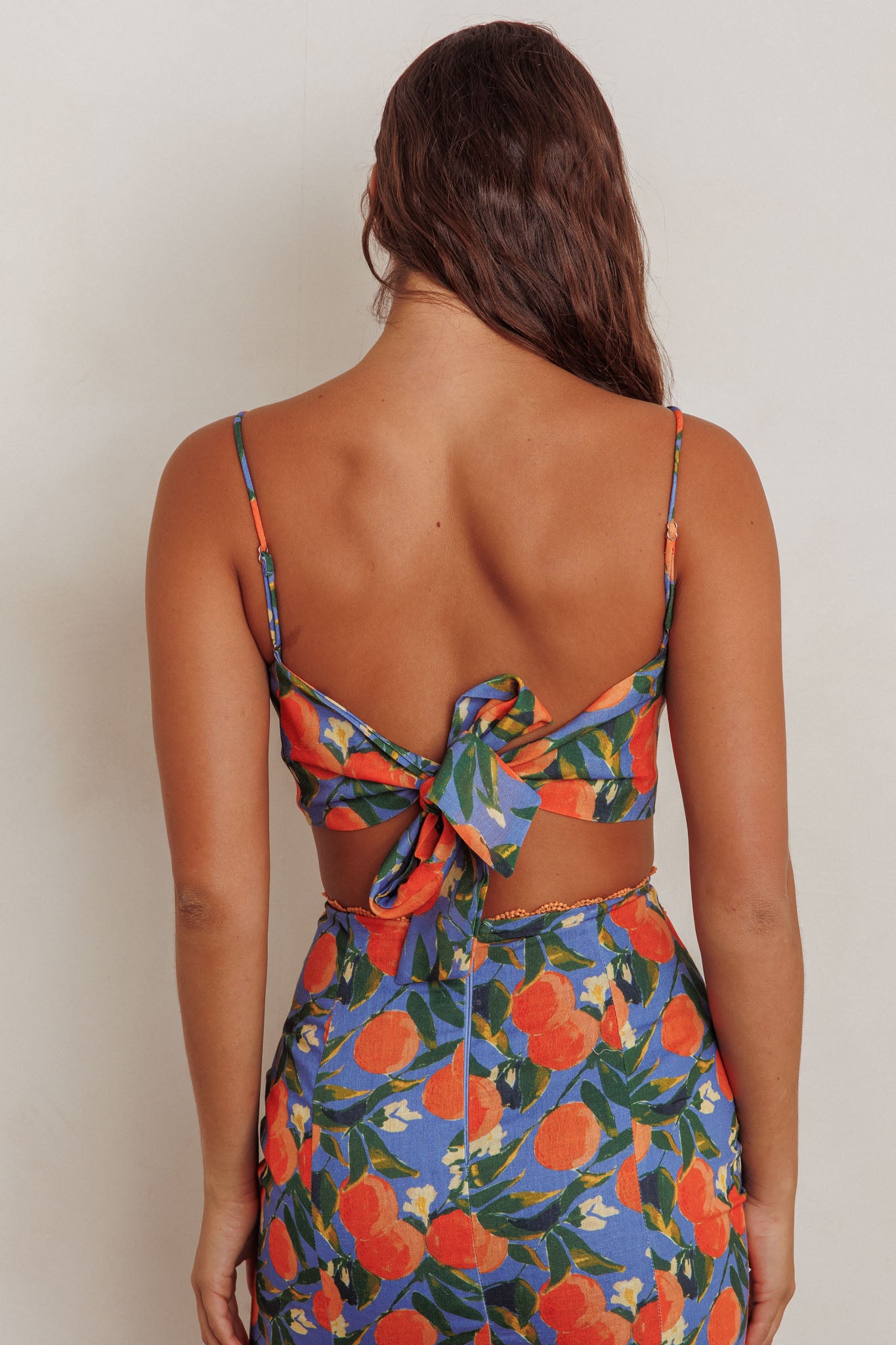 Chamberlain Scallop Trim Crop Top Citrus Orange-Maymioy