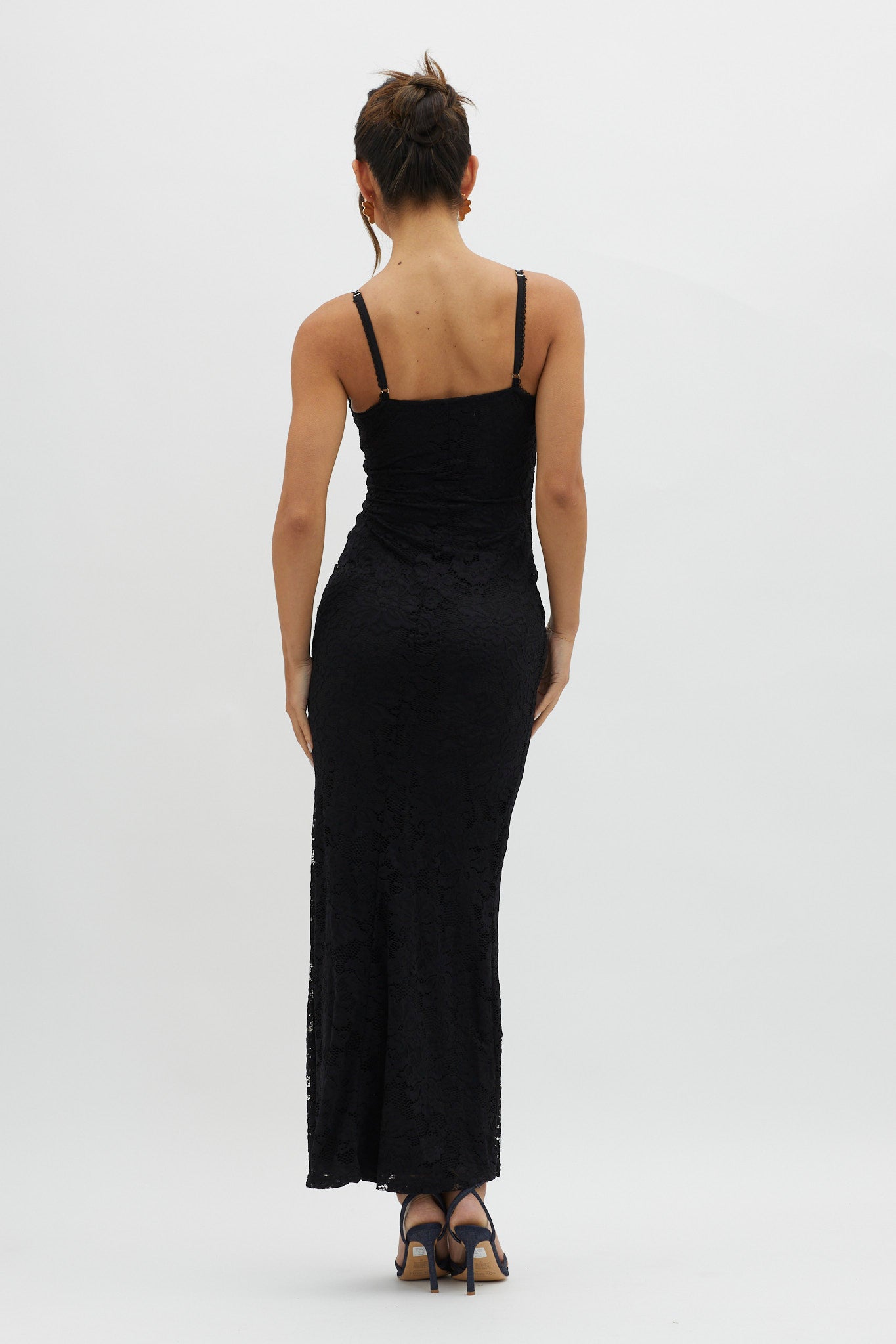 Must Be Love Lace Maxi Dress Double Black-Maymioy