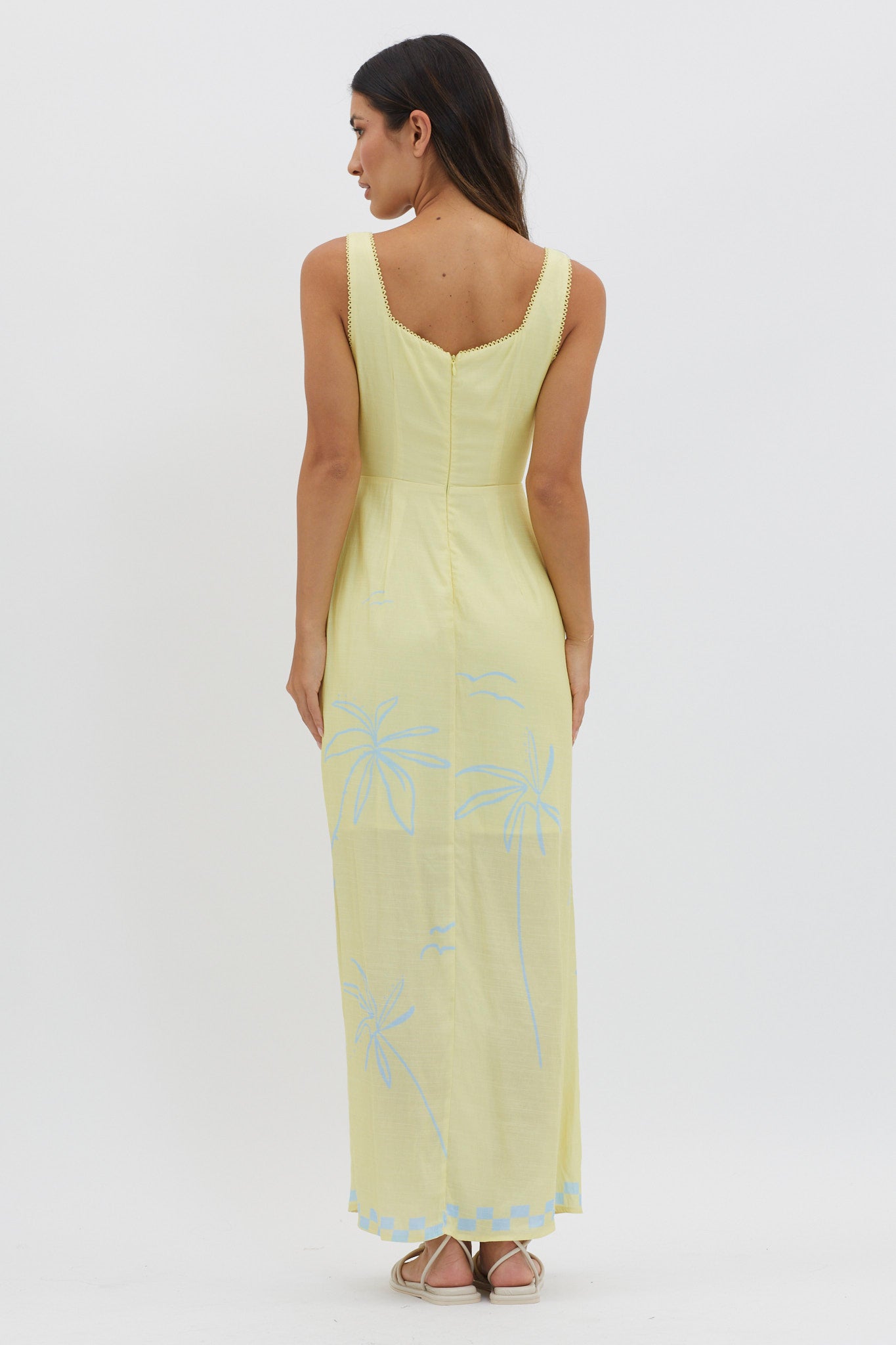 Sun Valley Tied Bodice Maxi Dress Lemon-Maymioy