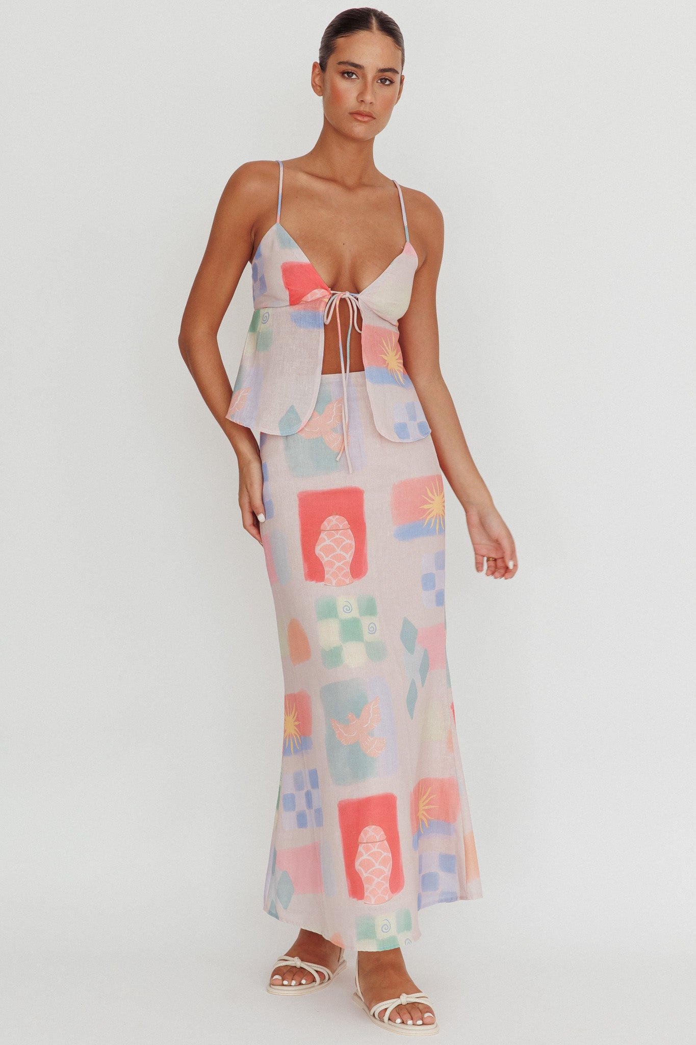 Heart & Soul Maxi Skirt Print Multi-Maymioy