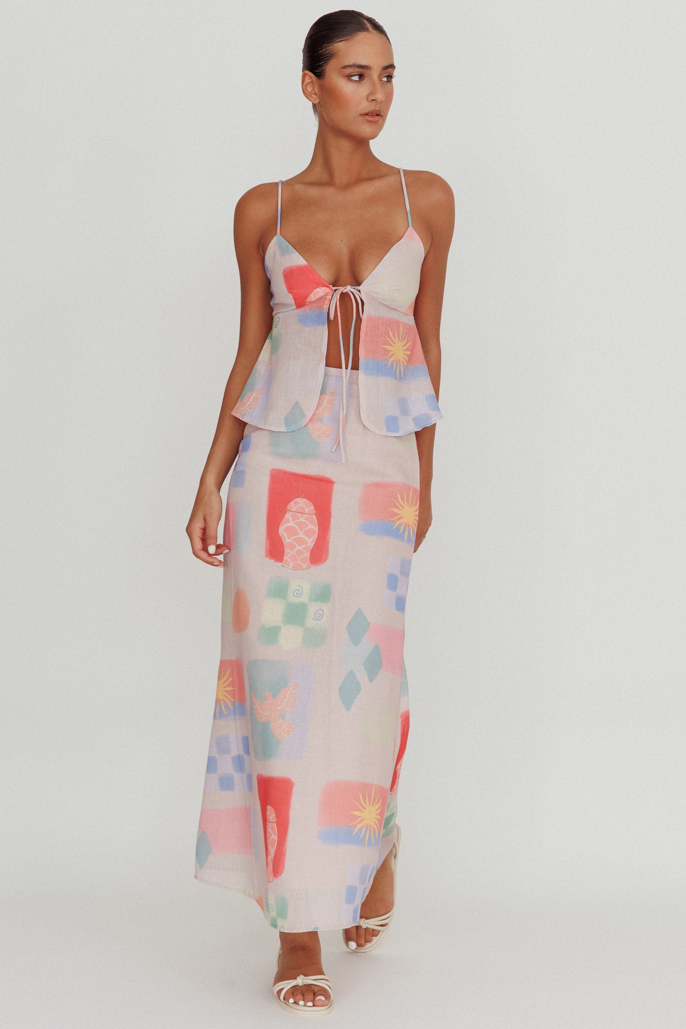 Heart & Soul Maxi Skirt Print Multi-Maymioy