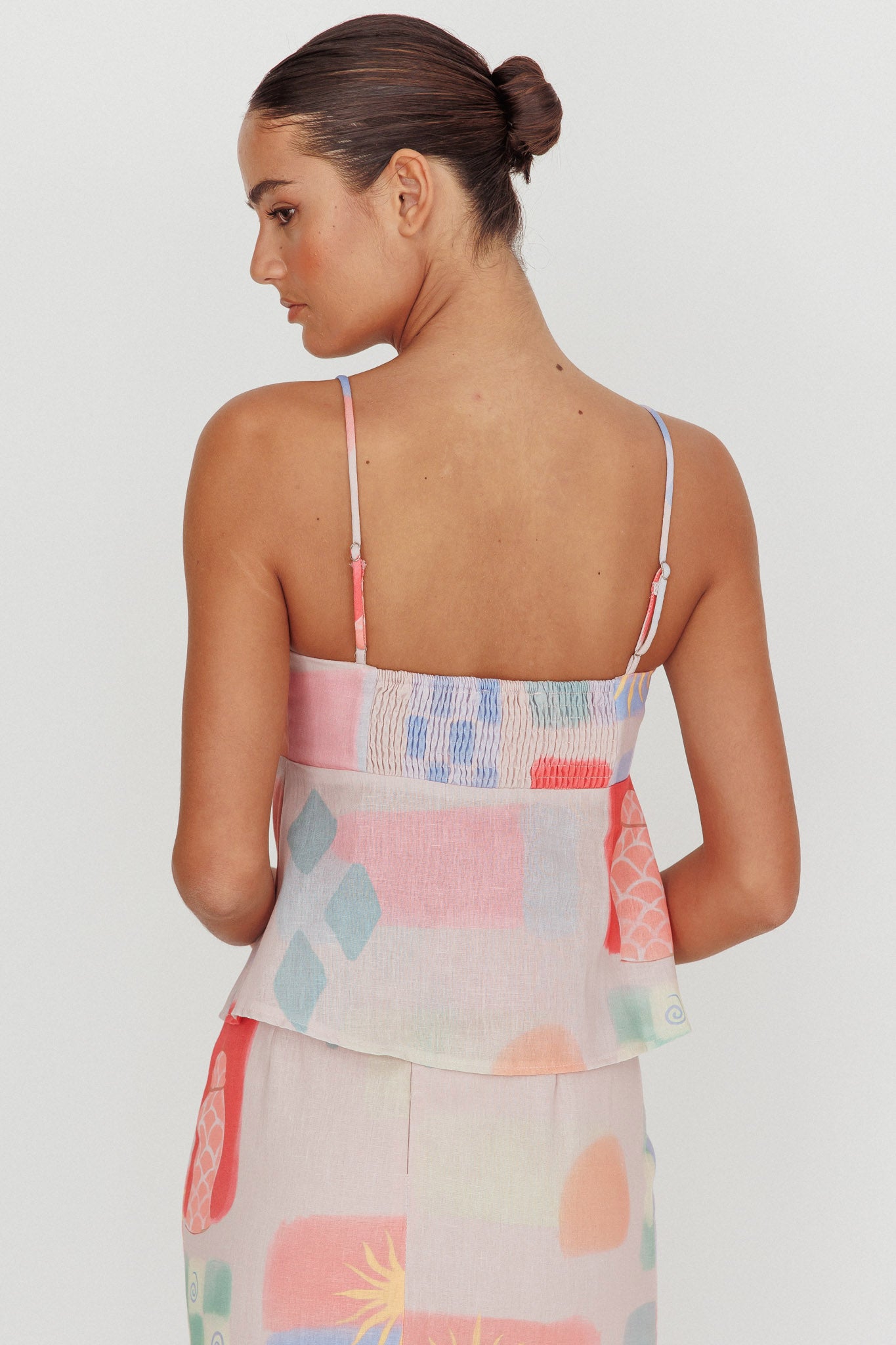 Heart & Soul Tie Front Top Print Multi-Maymioy