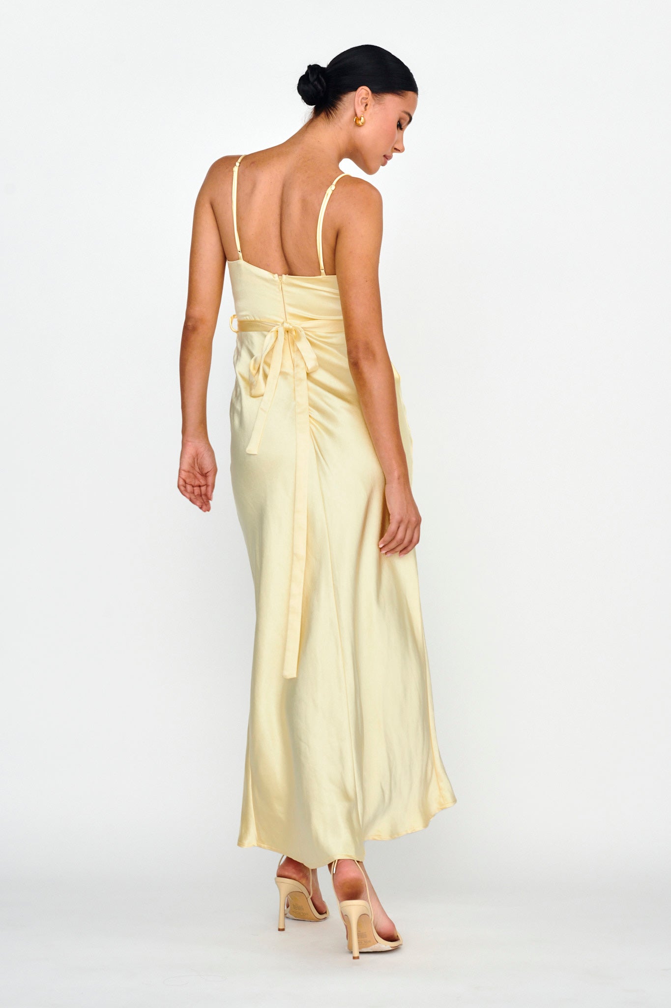 Starring Role Cowl Bust Waist Tie Dress Butter-Maymioy