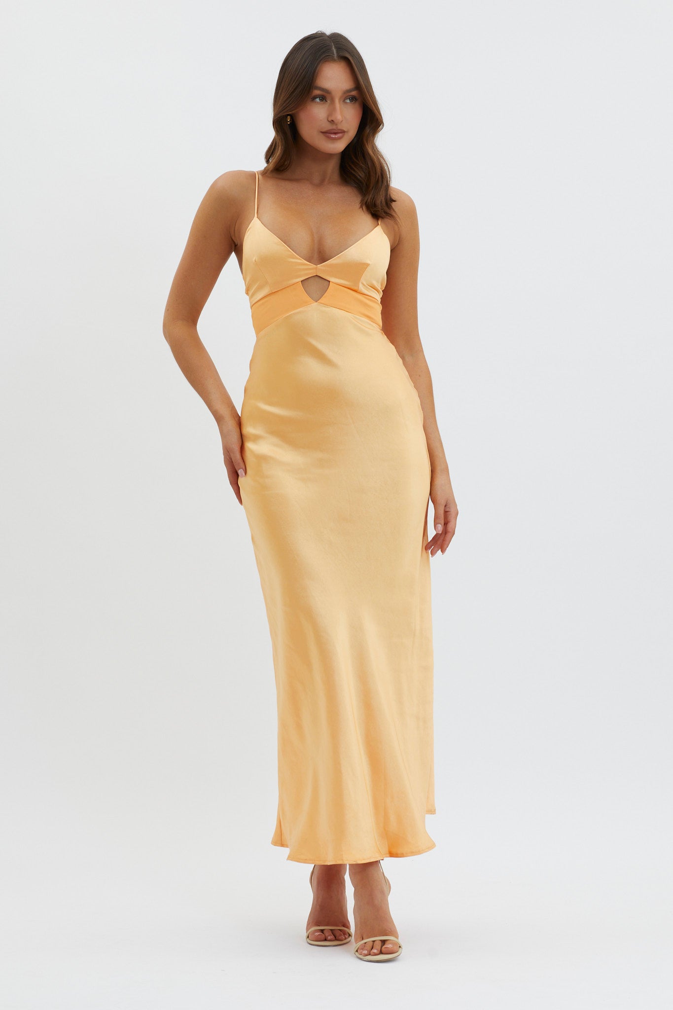 Eternal Sun Keyhole Bust Maxi Dress Mango-Maymioy